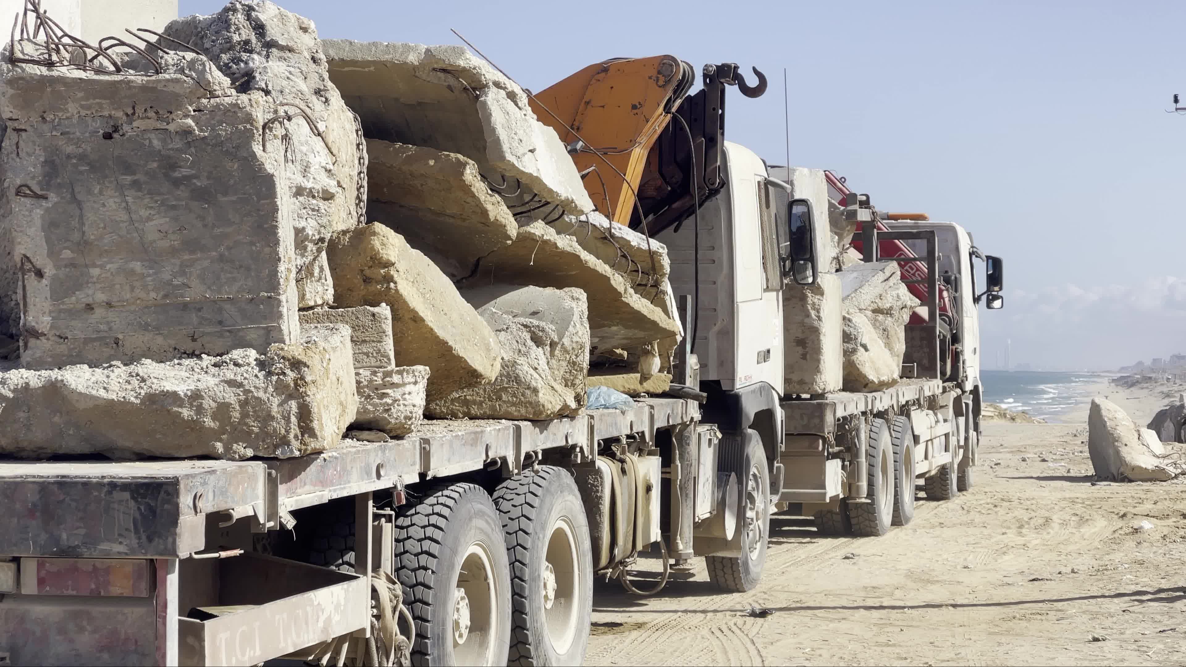 Construction Progress of Temporary Port in Gaza City Amid Hamas-Israel Conflict