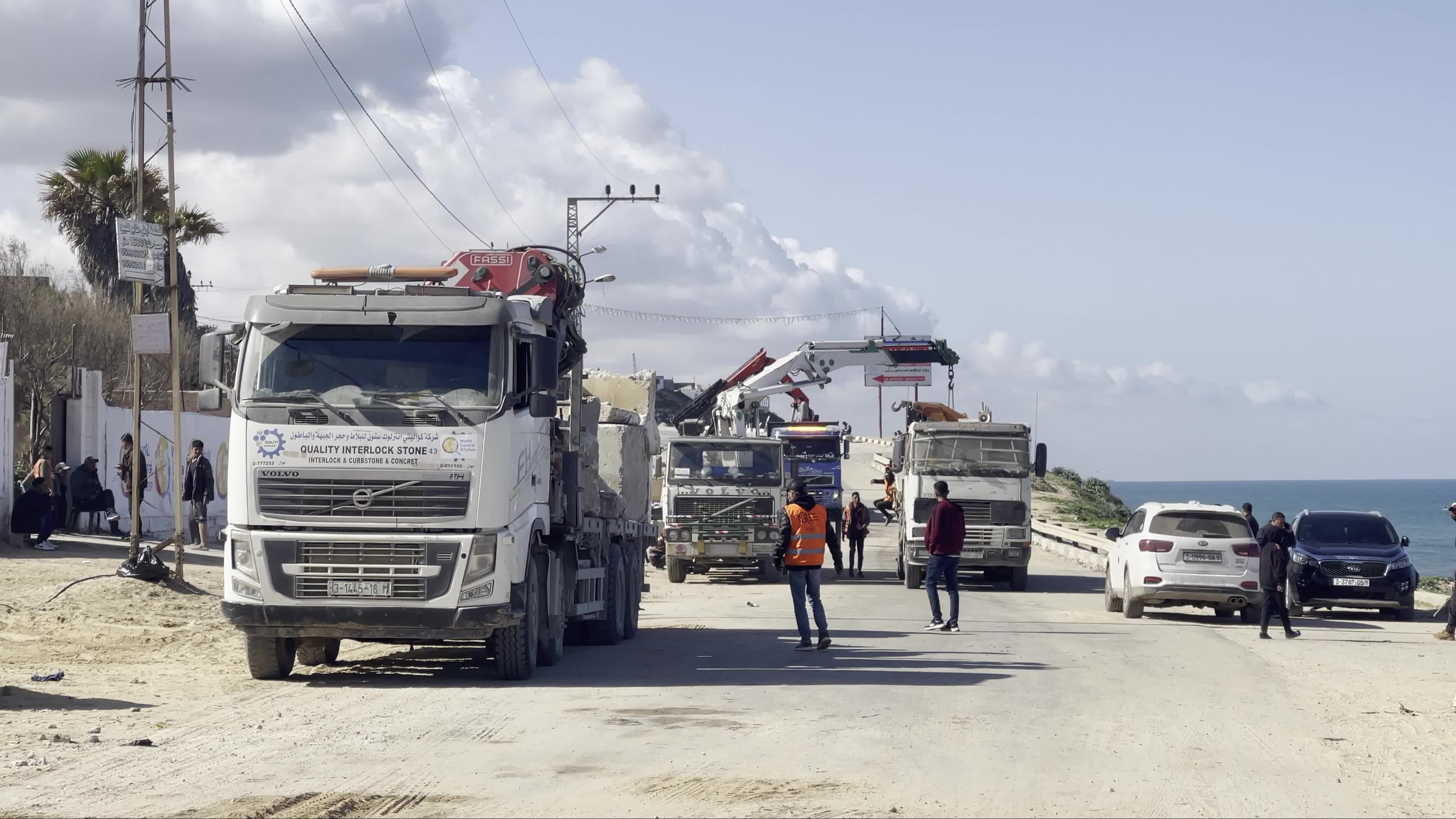 Construction Progress of Temporary Port in Gaza City Amid Hamas-Israel Conflict