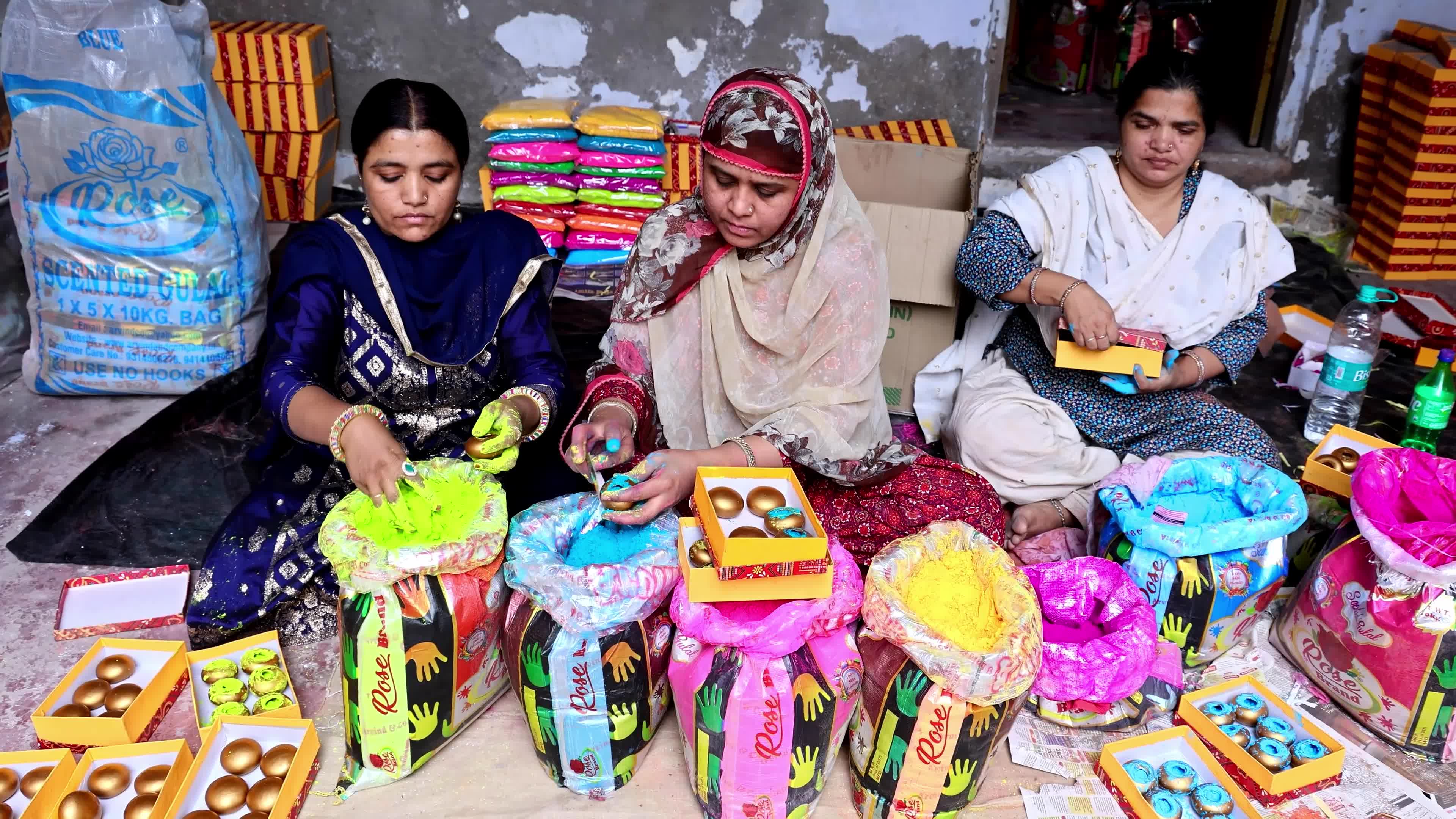 Muslim Family Prepares Gulaal Gota 'Colour Balls' for Holi Festival In Jaipur