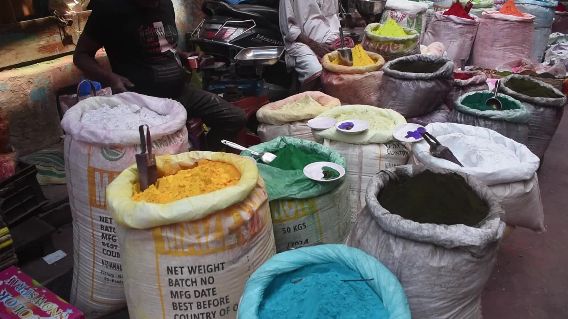 Holi Festival preparation in Kolkata, India