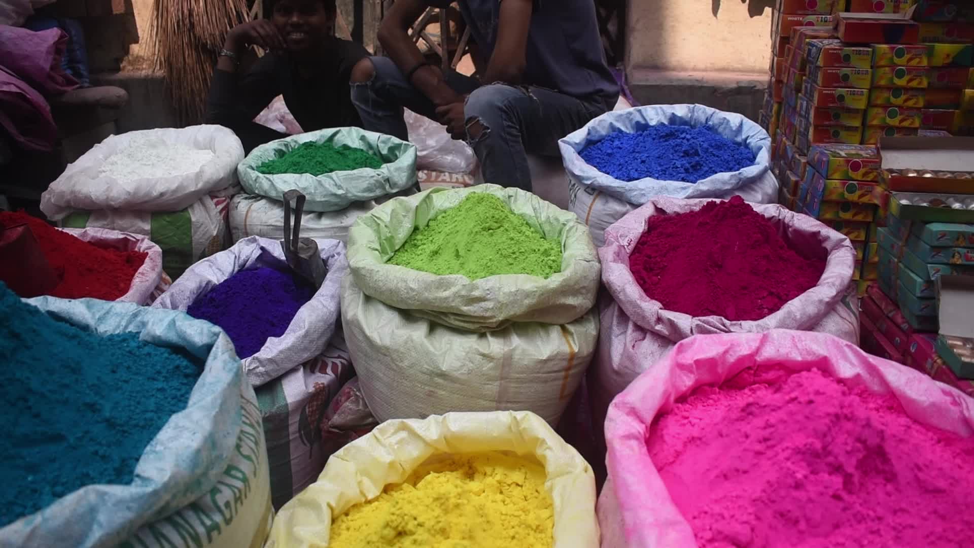 Holi Festival preparation in Kolkata, India