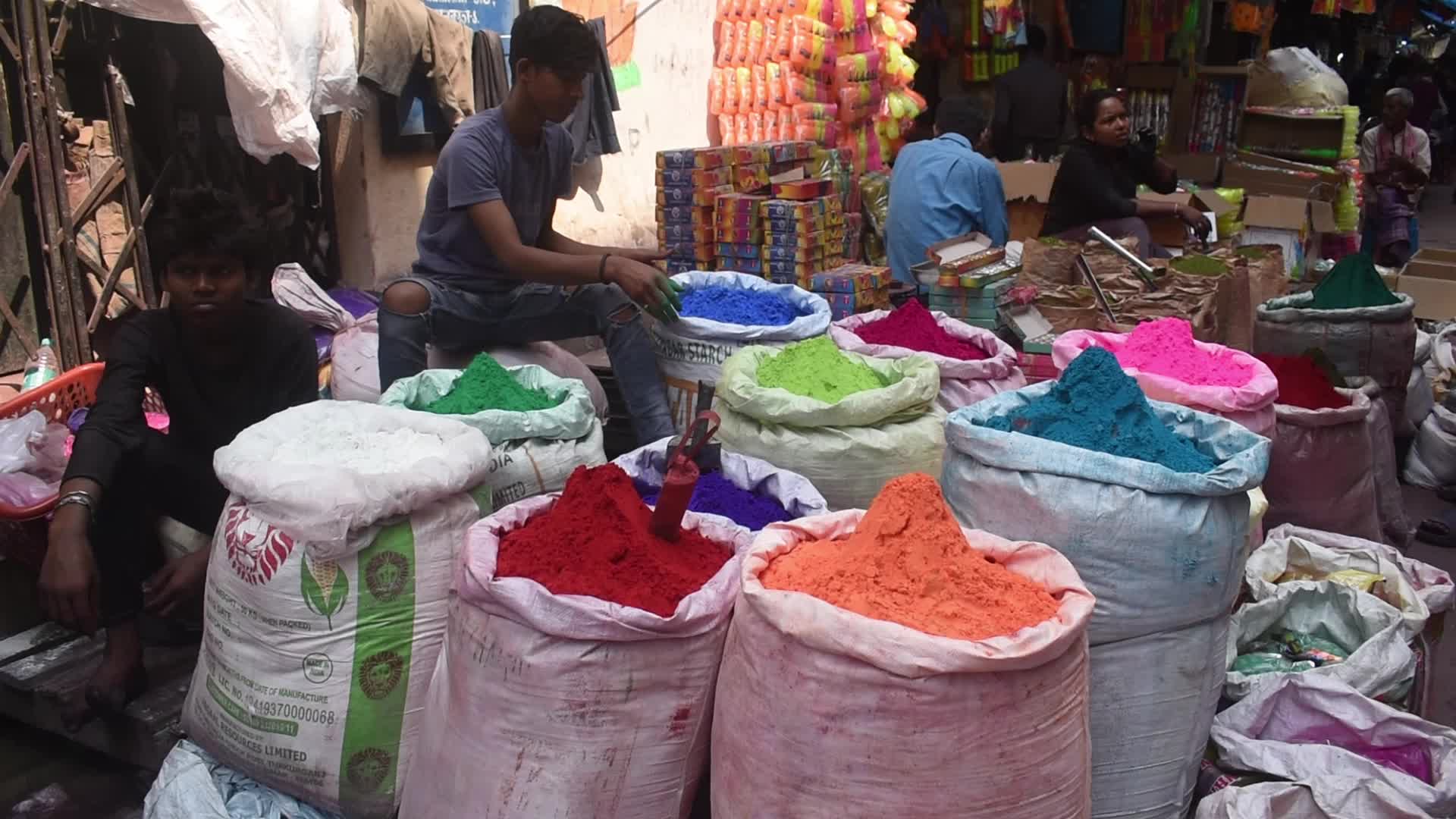 Holi Festival preparation in Kolkata, India