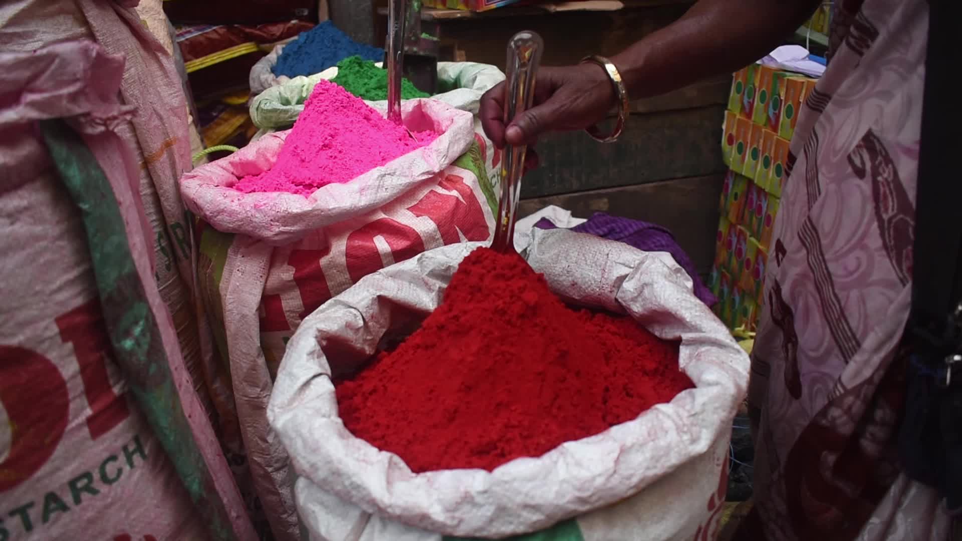 Holi Festival preparation in Kolkata, India