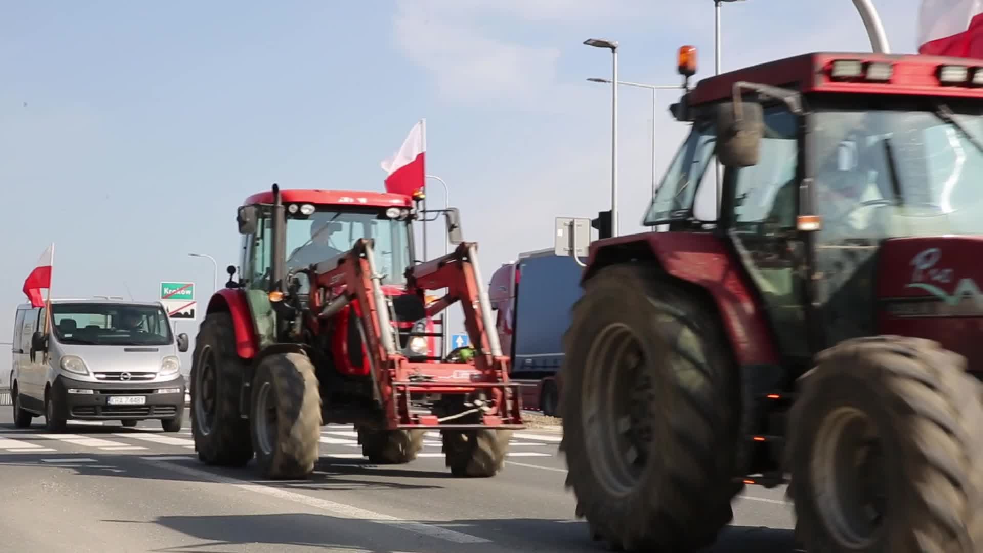 Polish farmers demonstrate in Krakow