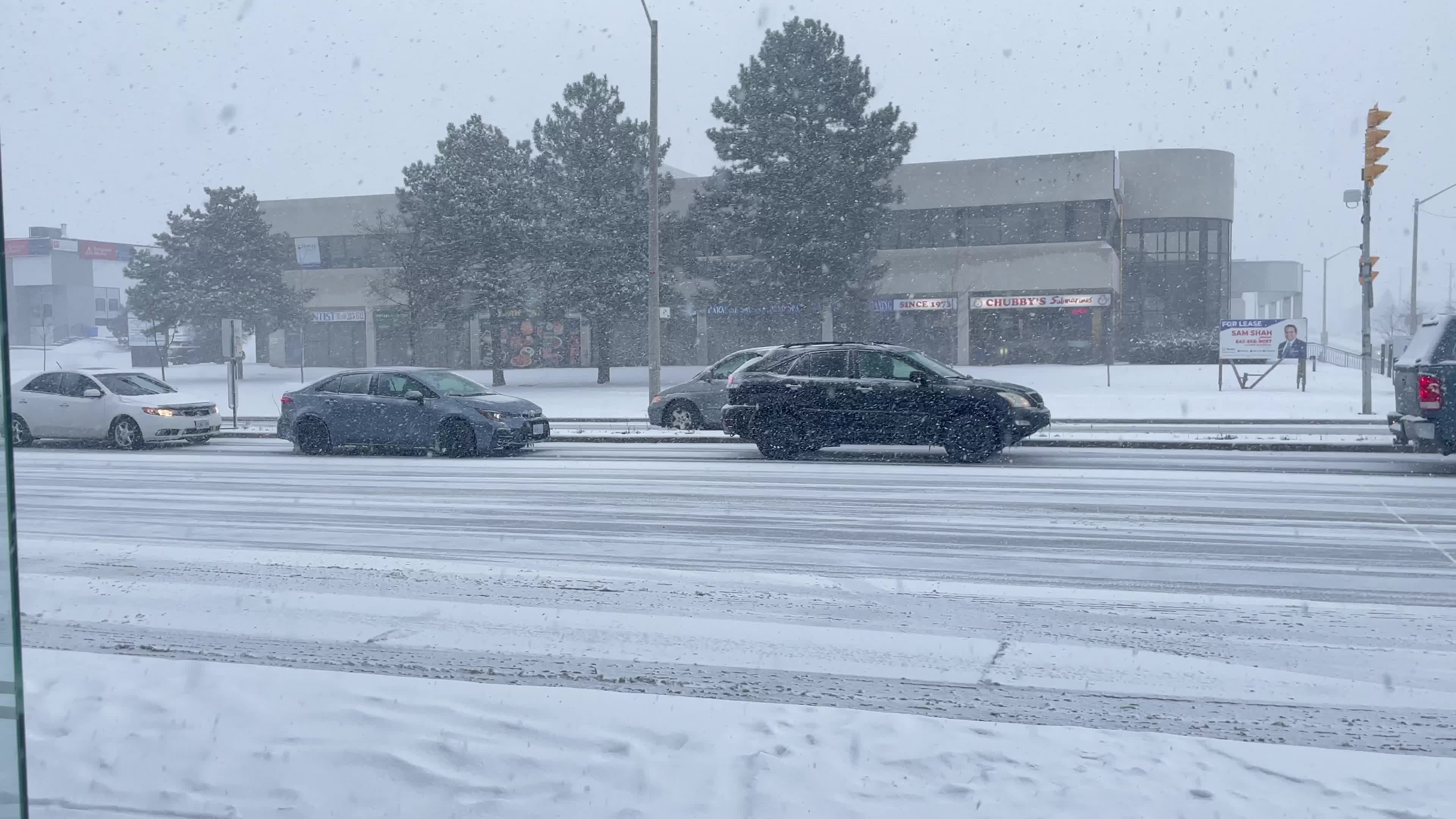 Snowfall in Toronto, Canada 