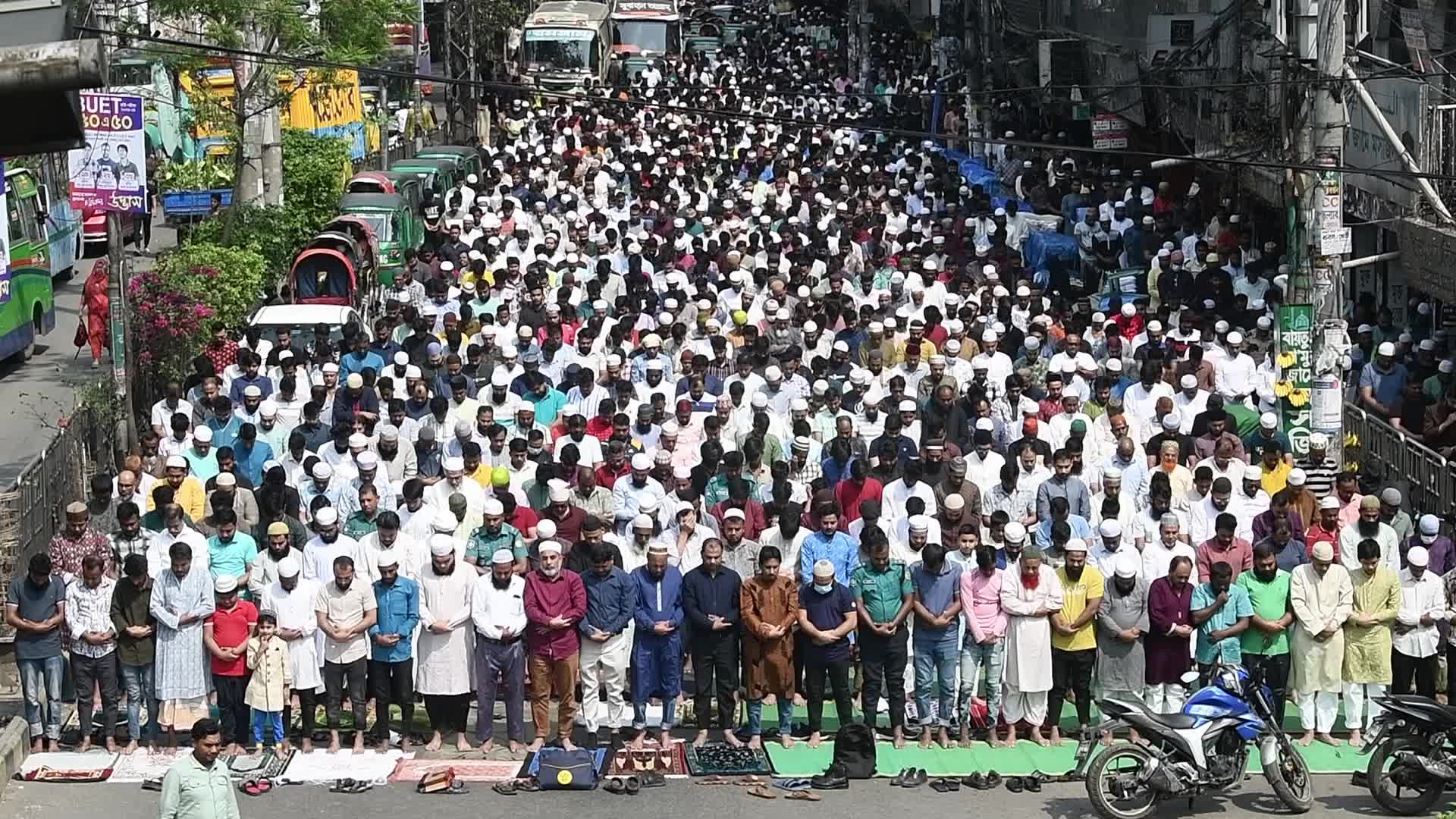 Friday prayer during Ramadan in Dhaka