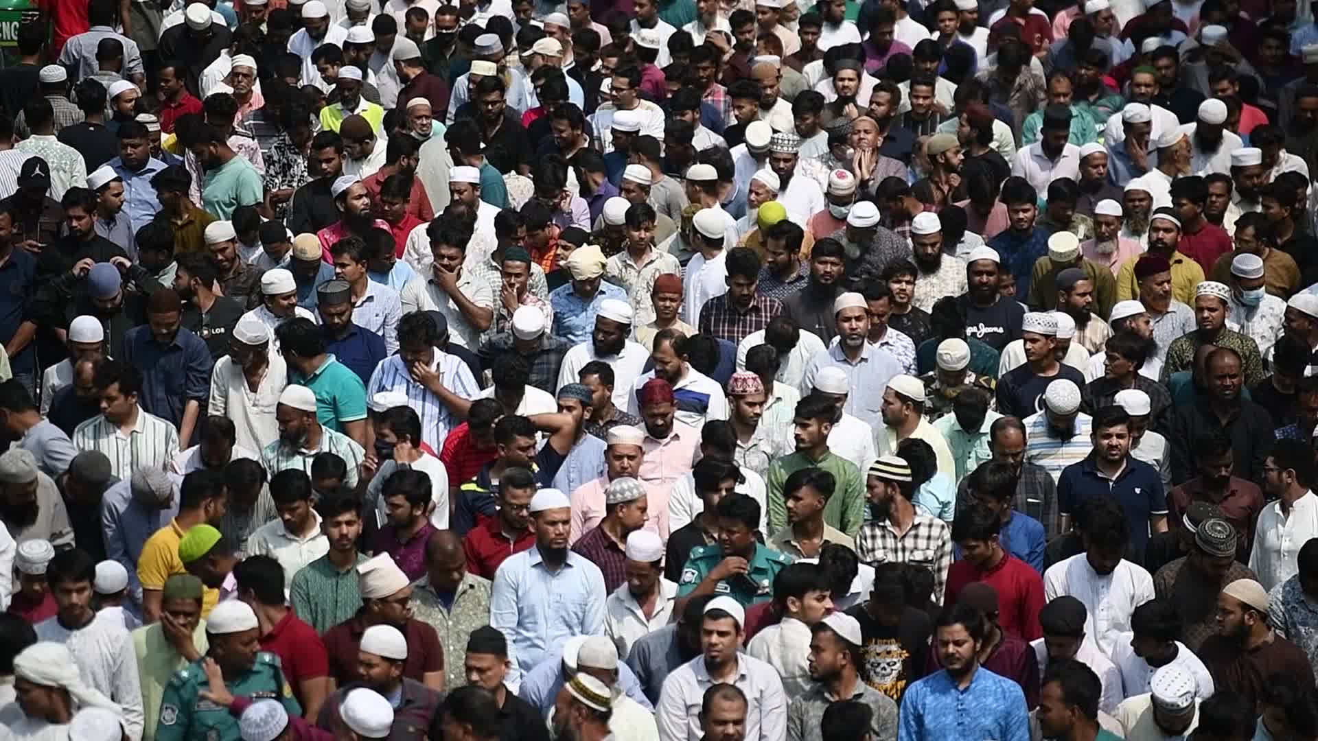 Friday prayer during Ramadan in Dhaka