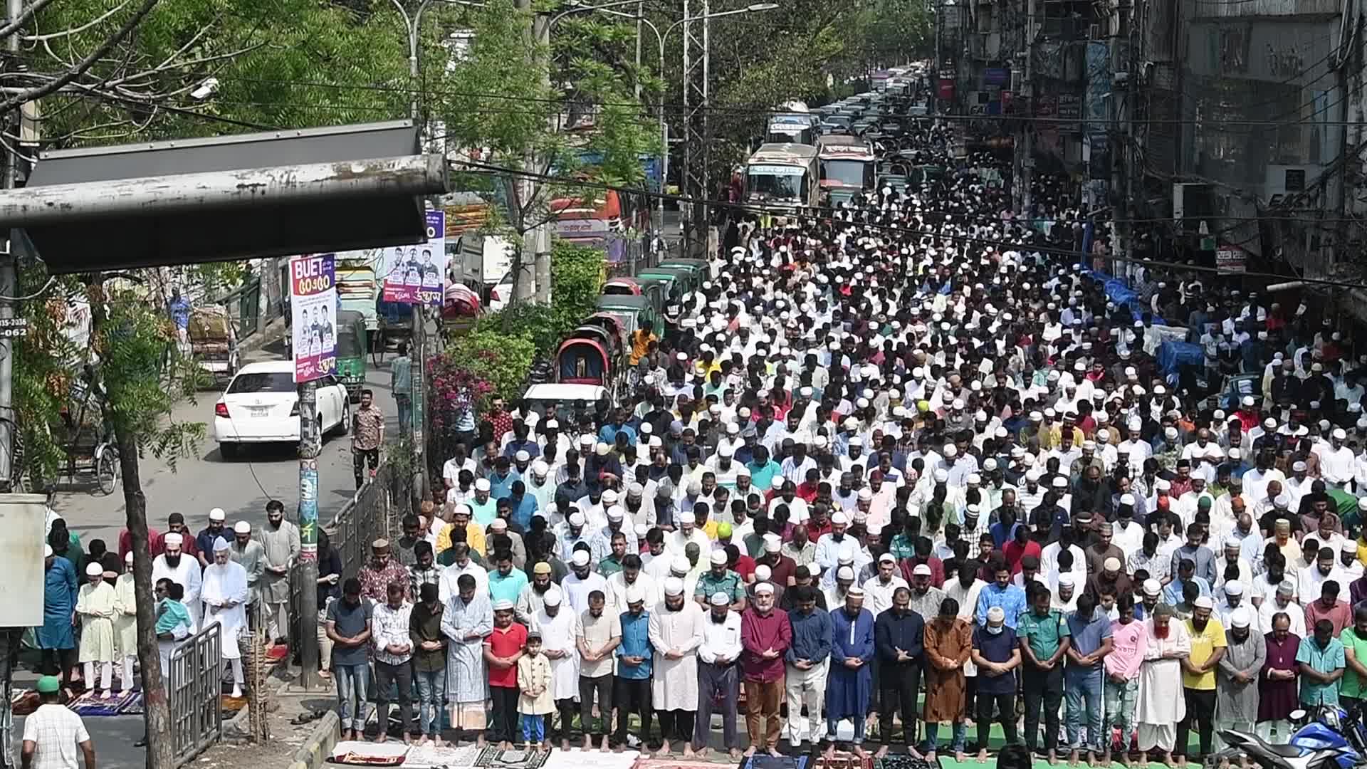 Friday prayer during Ramadan in Dhaka