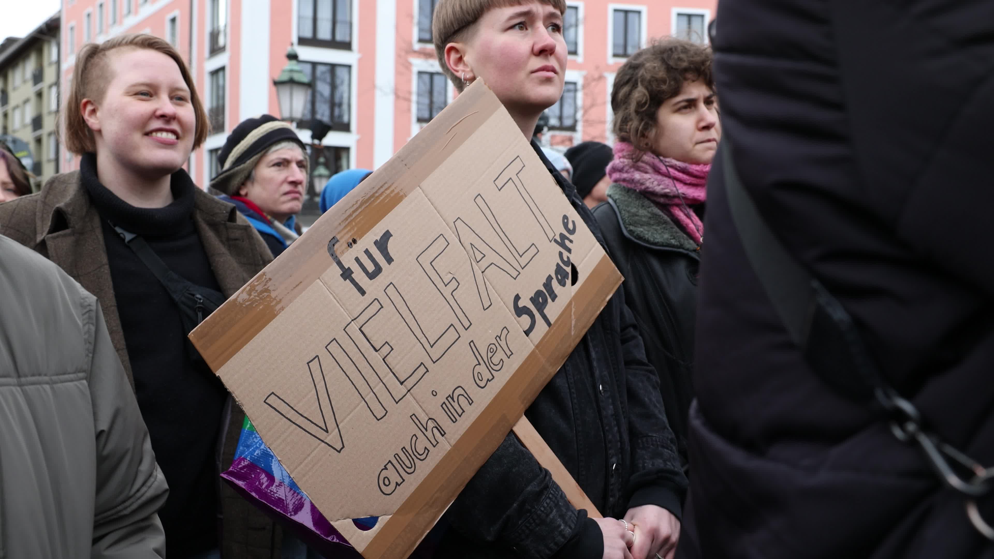 Protest against the ban of gender neutral language in Munich