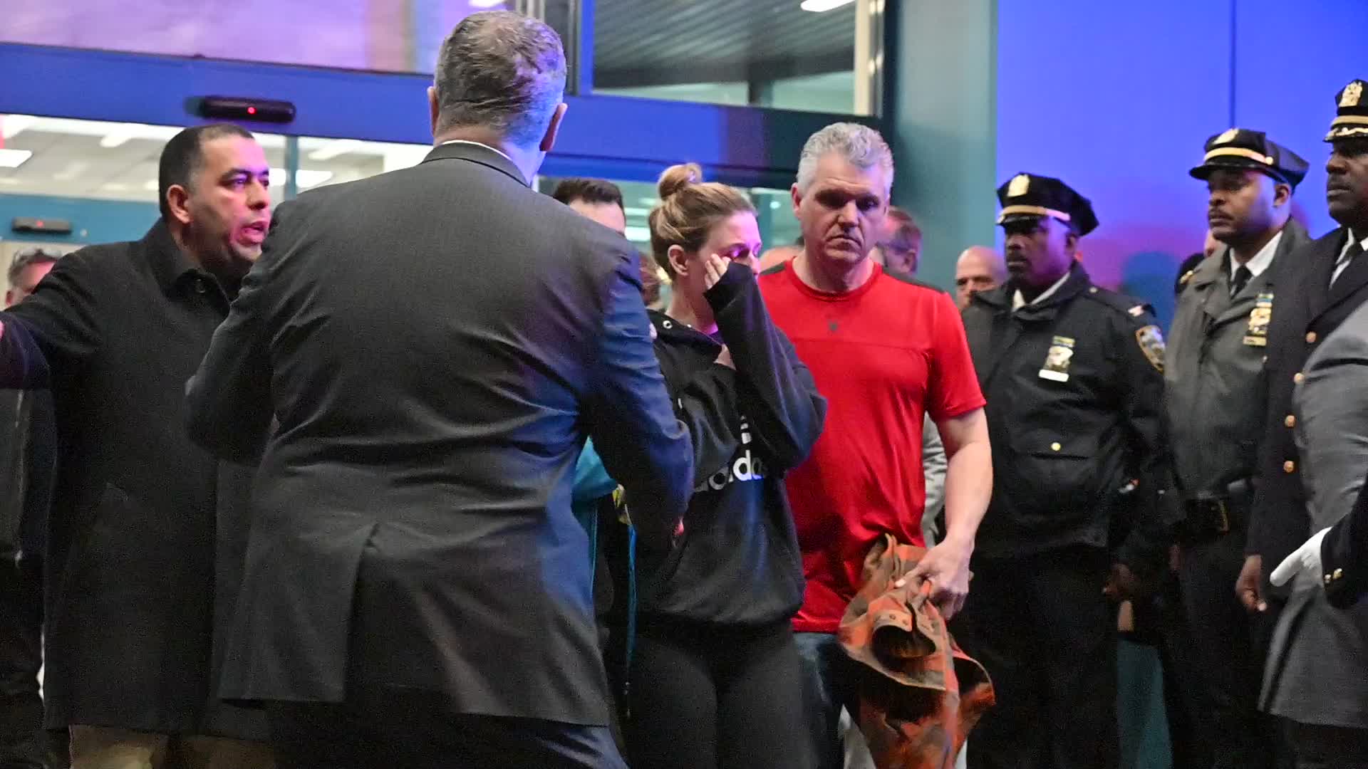 Dignified Transfer Of NYPD Officer Jonathan Diller At Jamaica Hospital In Queens New York