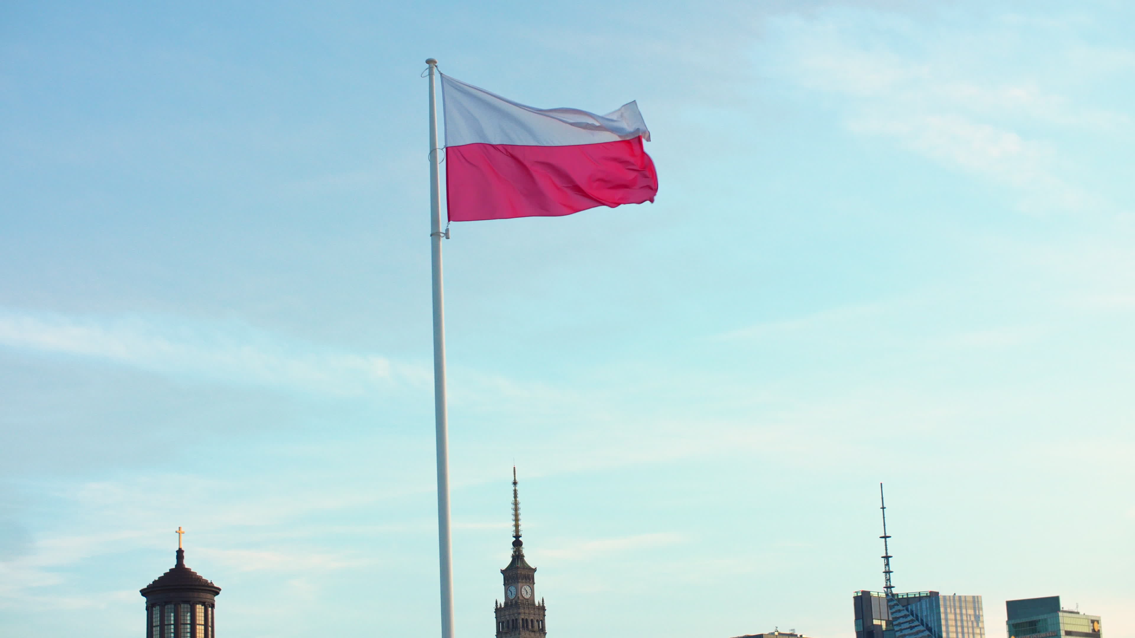 Polish Flag on Pilsudski Square