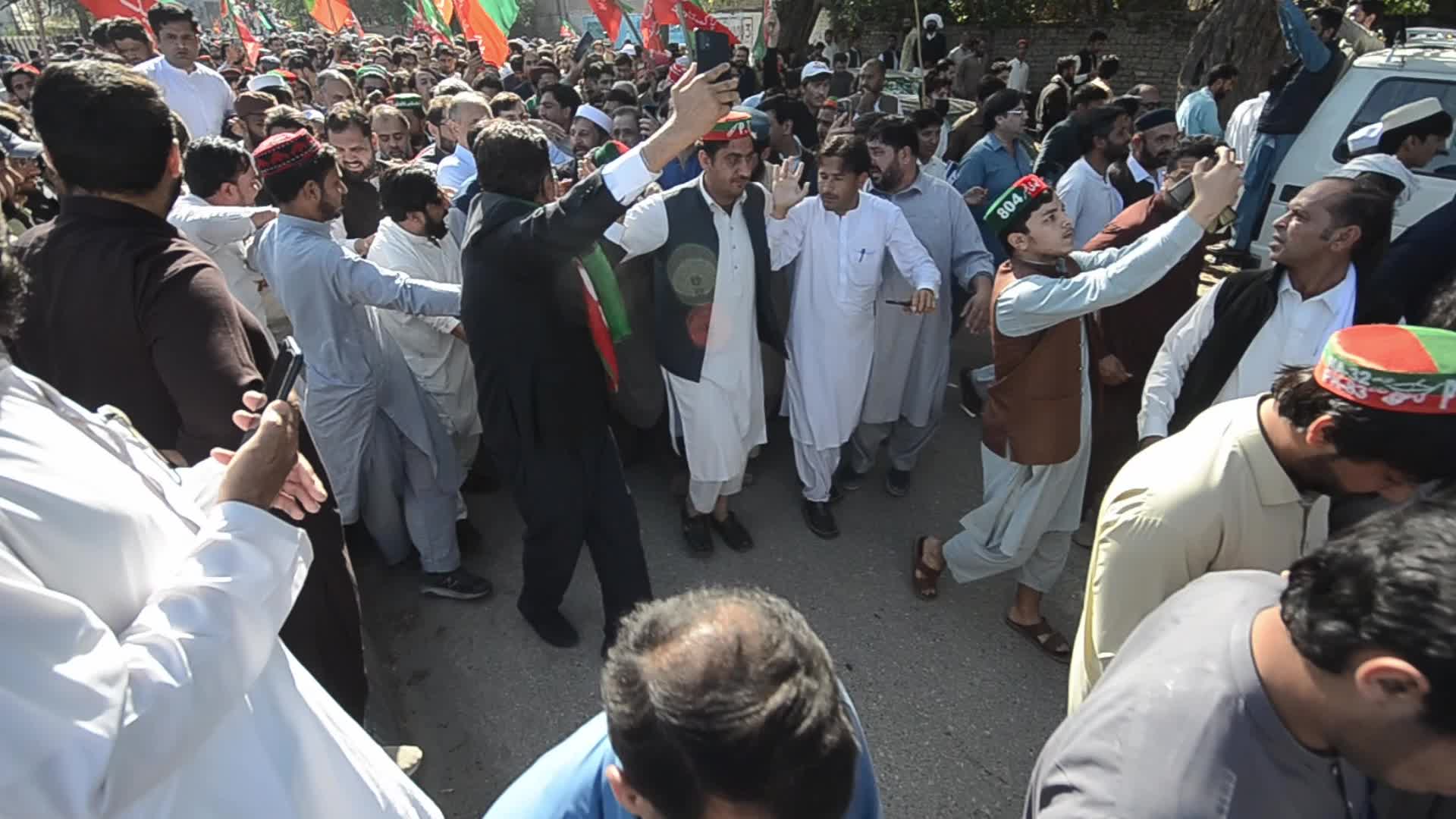 Pakistan Tehrik-e-Insaf party rally in solidarity with judicial independence in Peshawar 