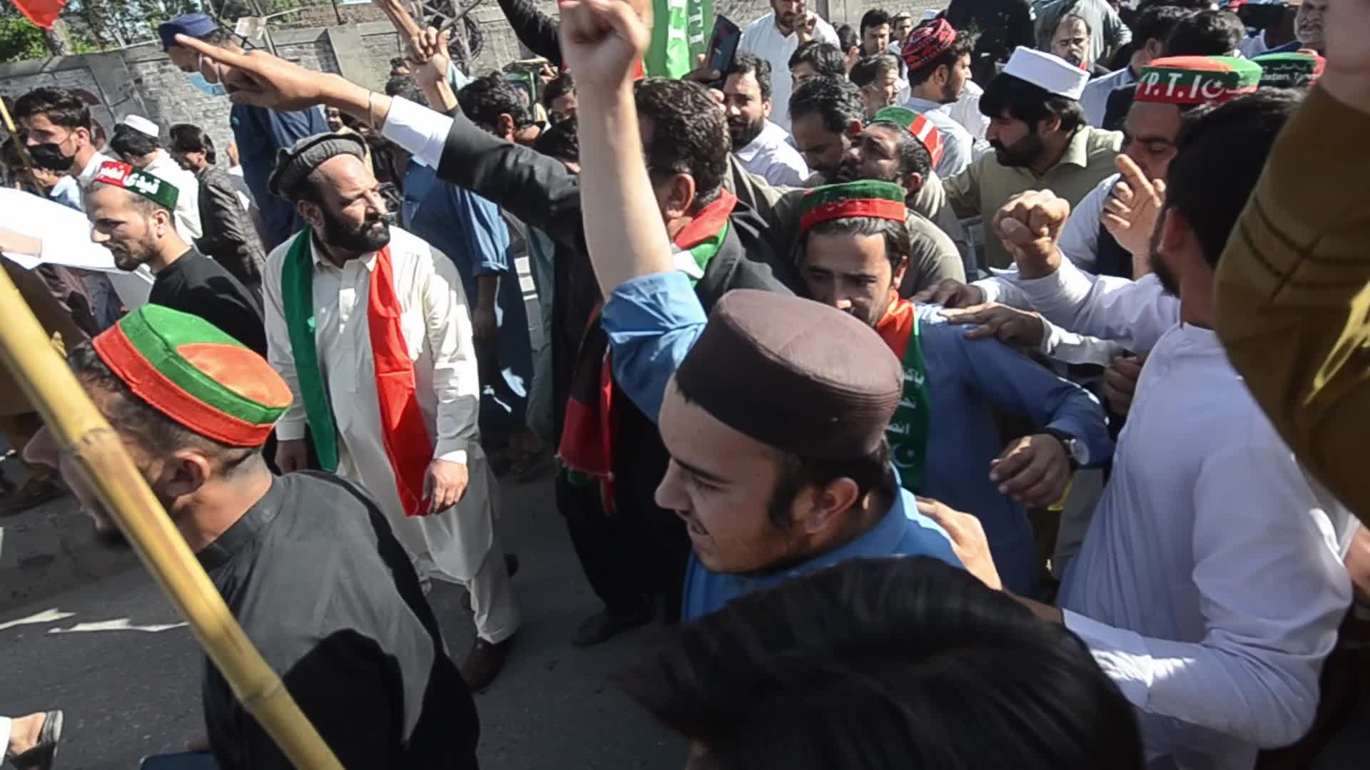 Pakistan Tehrik-e-Insaf party rally in solidarity with judicial independence in Peshawar 