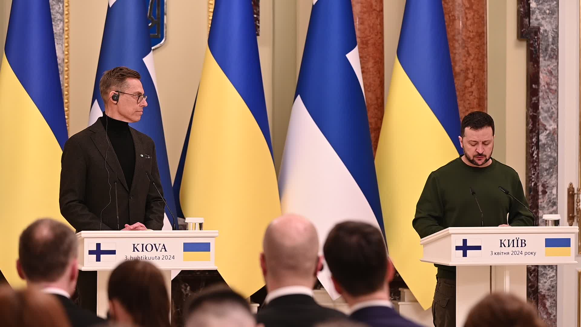 A joint press conference of Presidents of Finland and Ukraine in Kyiv, amid Russia's invasion of Ukraine.