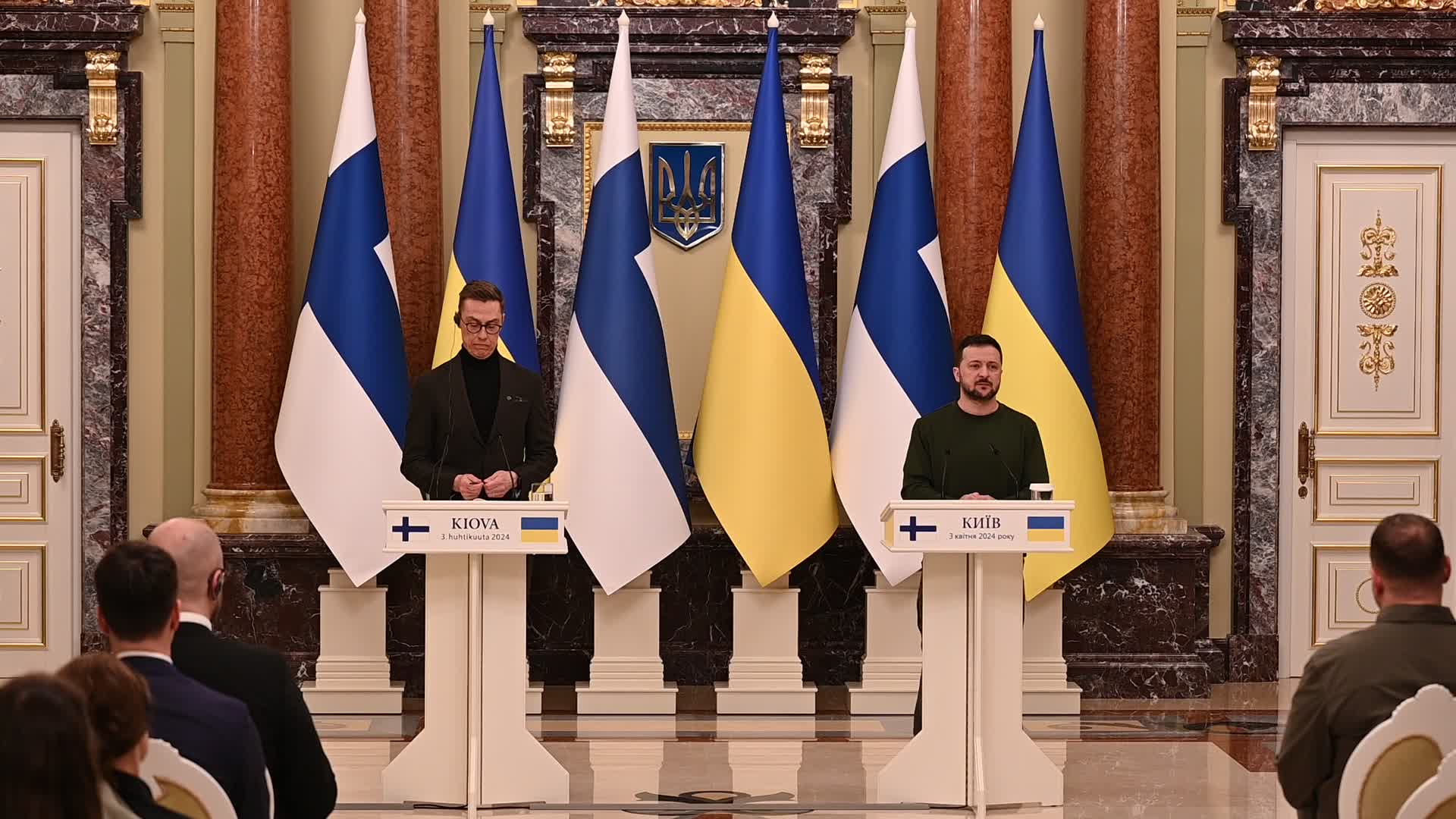 A joint press conference of Presidents of Finland and Ukraine in Kyiv, amid Russia's invasion of Ukraine.