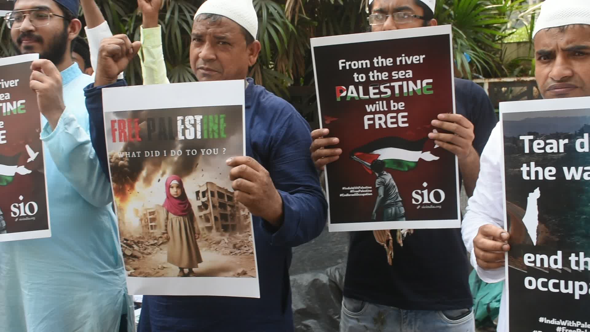 Anti-Israel protest in Kolkata.