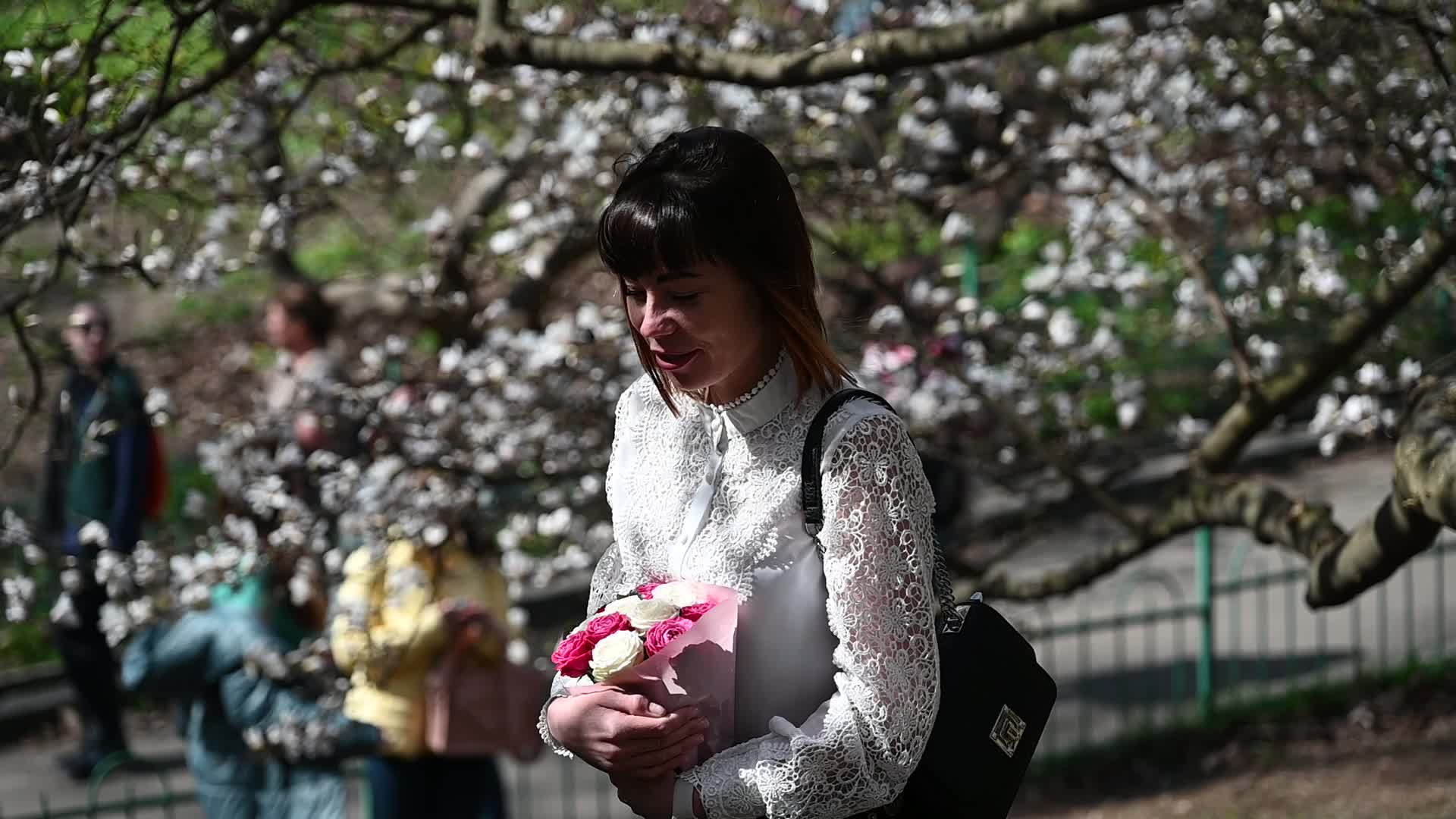 The first Magnolia trees start to blossom in Kyiv