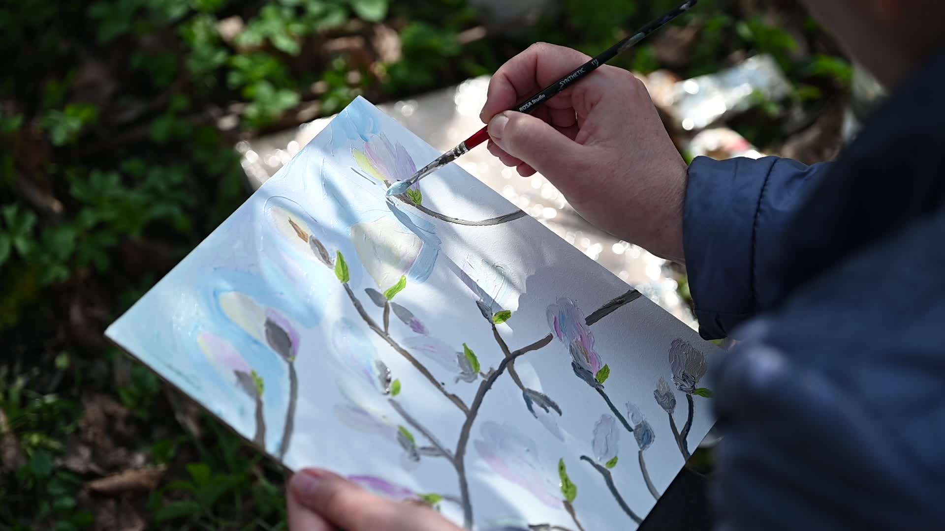 The first Magnolia trees start to blossom in Kyiv