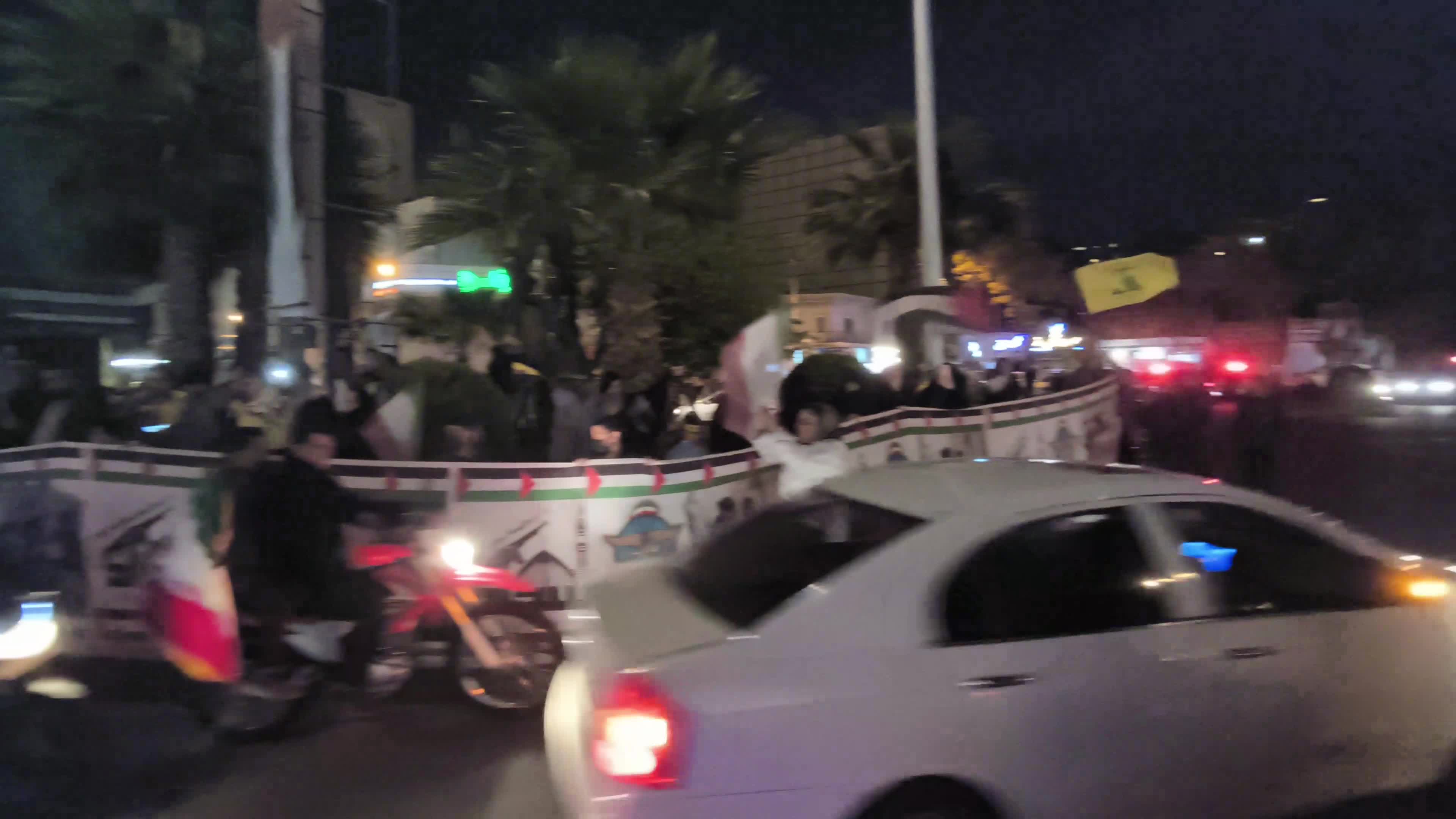 Iranians celebrate Iran’s IRGC missile and UAV attack against Israel