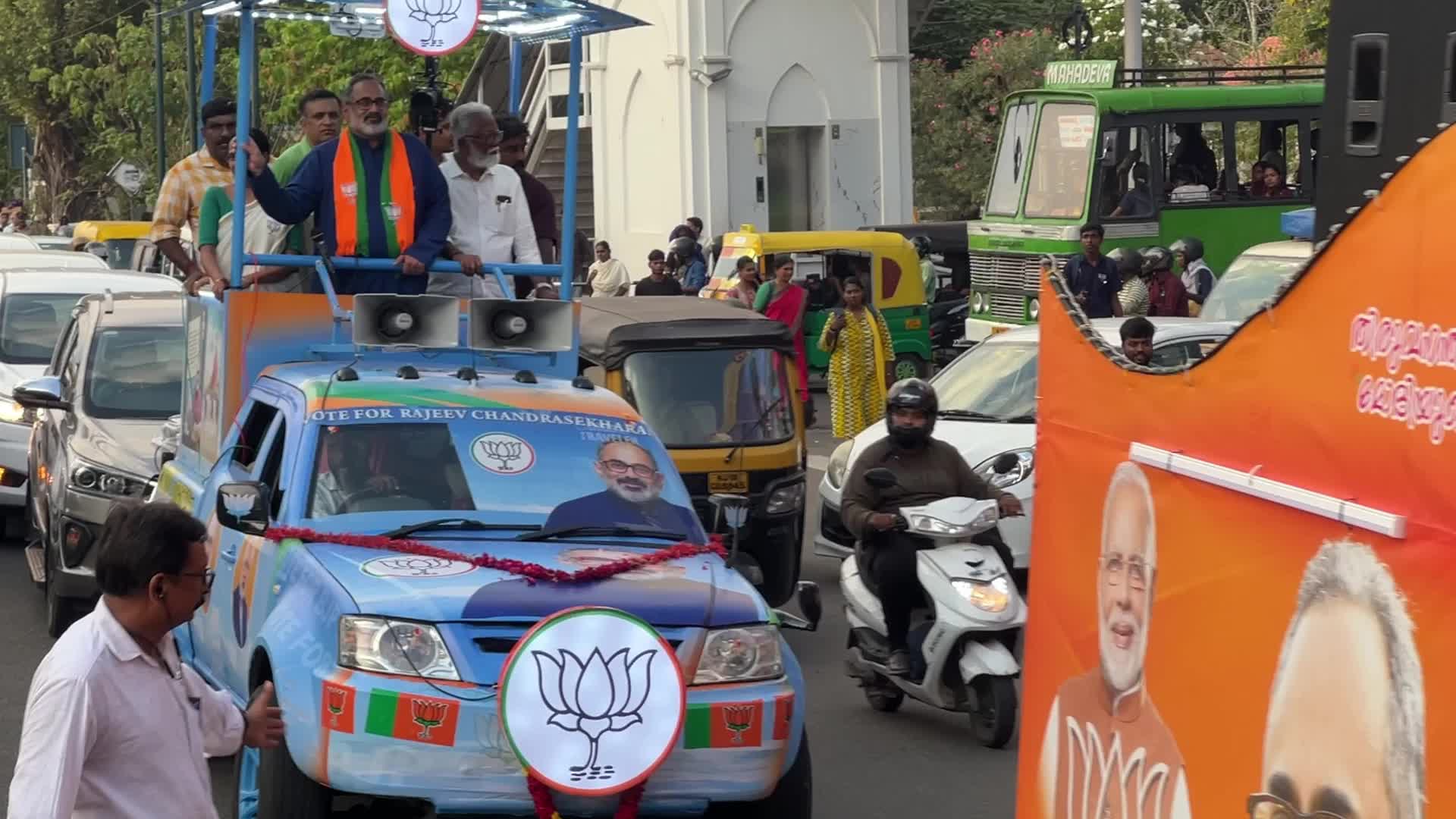 Rajeev Chandrasekhar campaign rally in Kerala