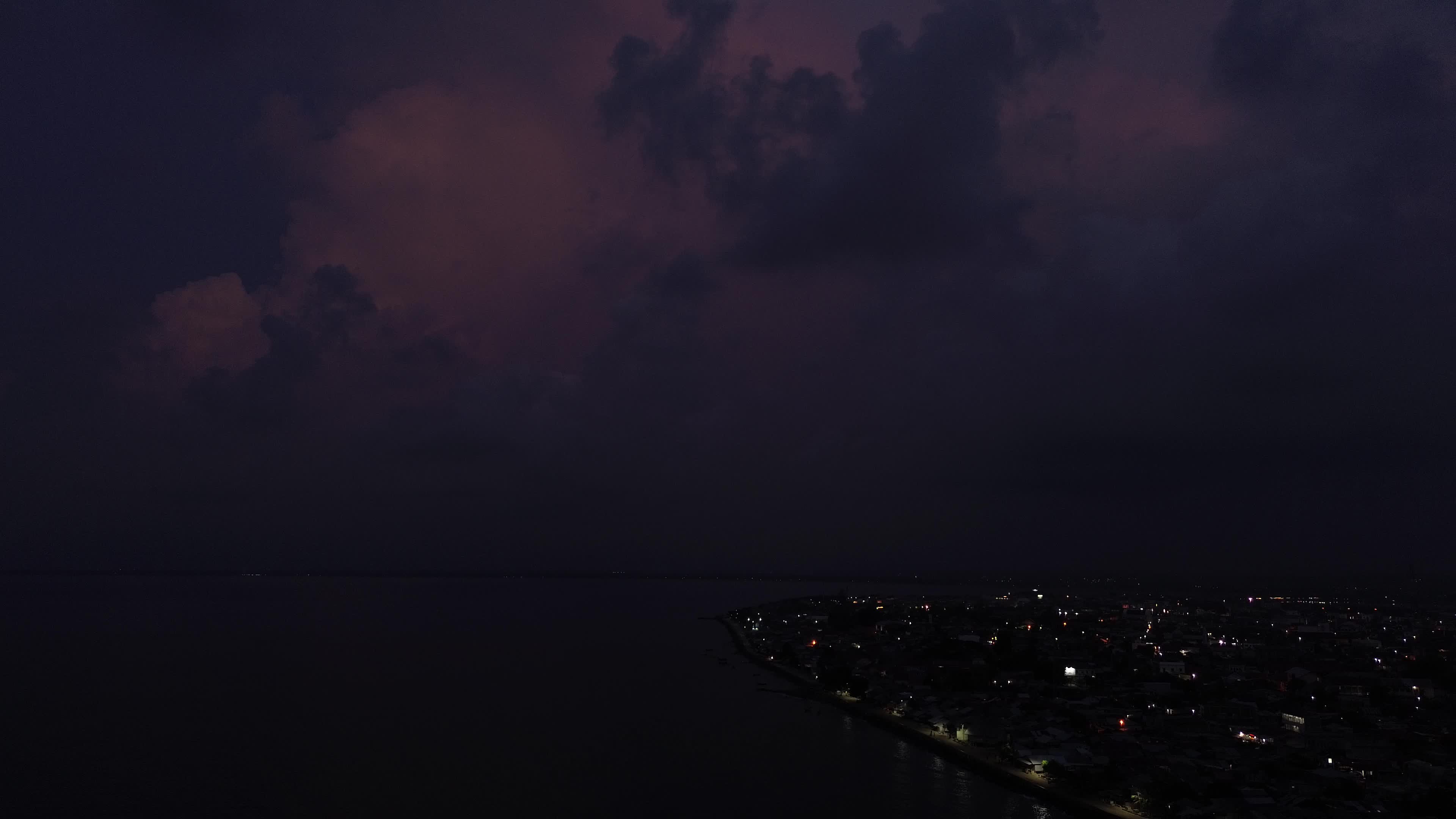Lightning Strike in the Sky of Lhokseumawe