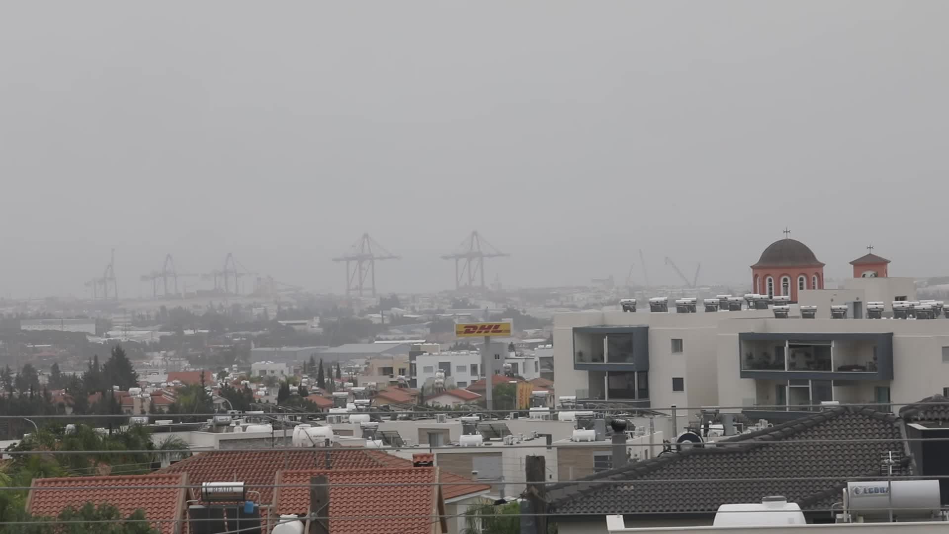 Cyprus : Dust clouds over Limassol
