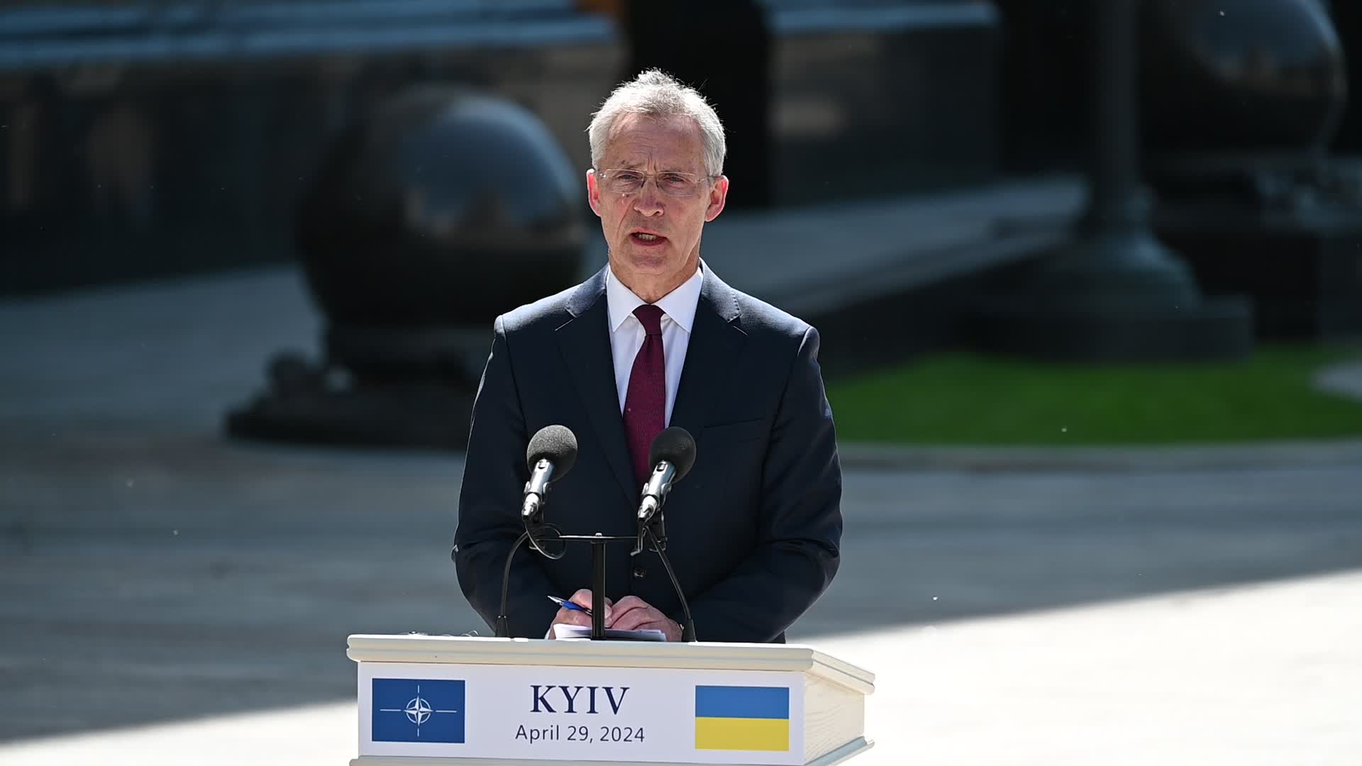 A press conference of NATO Secretary General and President of Ukraine in Kyiv, amid Russia's invasion of Ukraine.