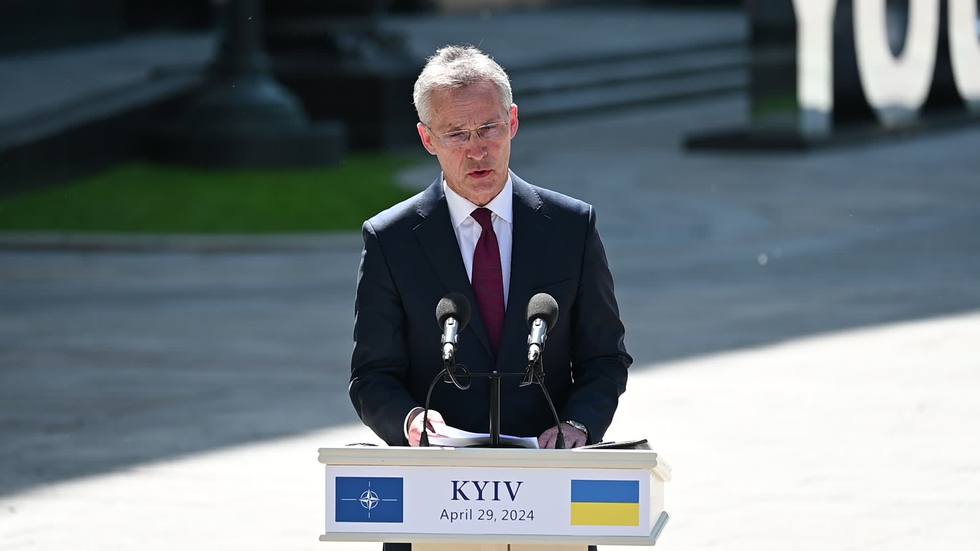 A press conference of NATO Secretary General and President of Ukraine in Kyiv, amid Russia's invasion of Ukraine.