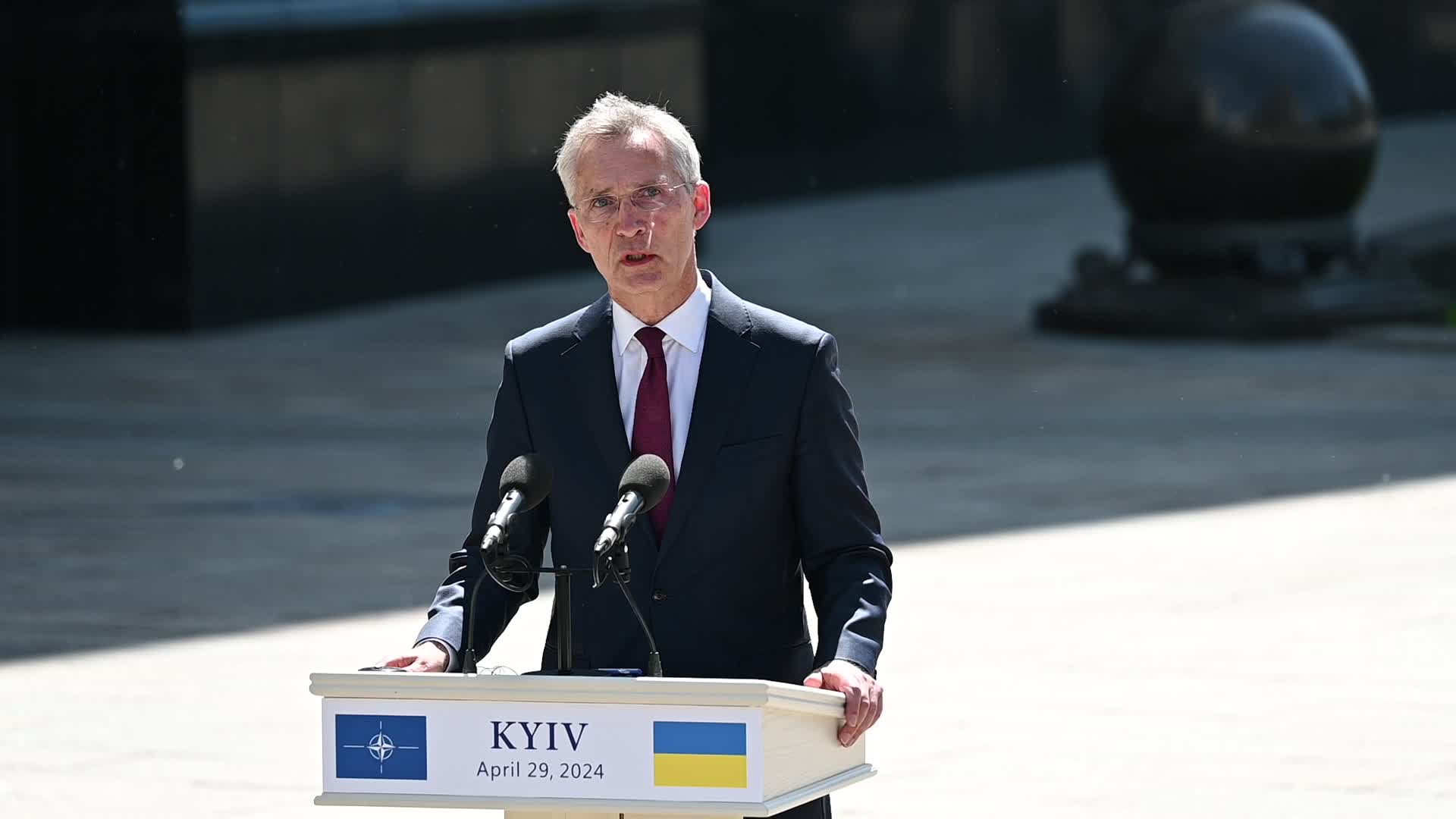 A press conference of NATO Secretary General and President of Ukraine in Kyiv, amid Russia's invasion of Ukraine.