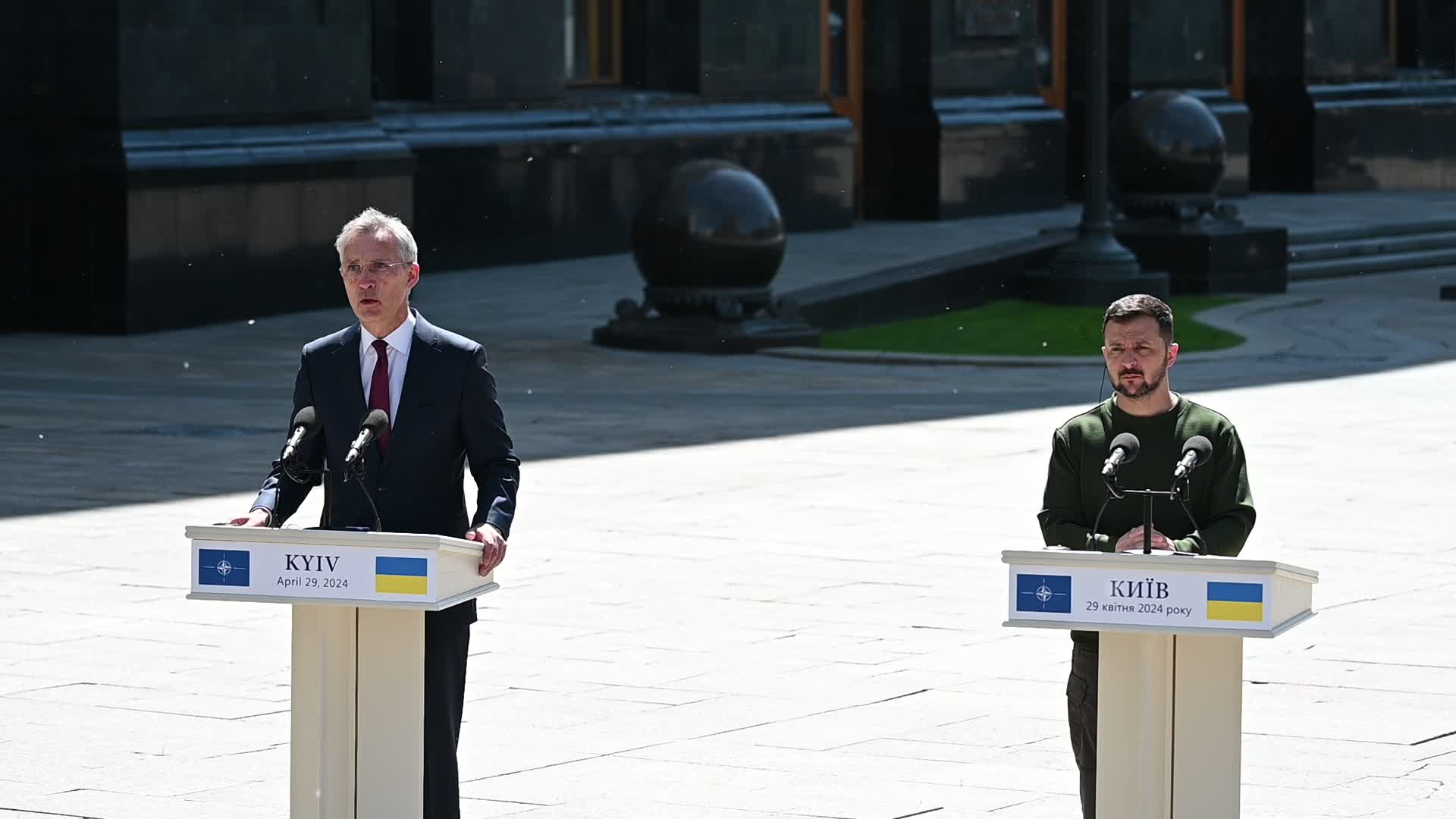 A press conference of NATO Secretary General and President of Ukraine in Kyiv, amid Russia's invasion of Ukraine.