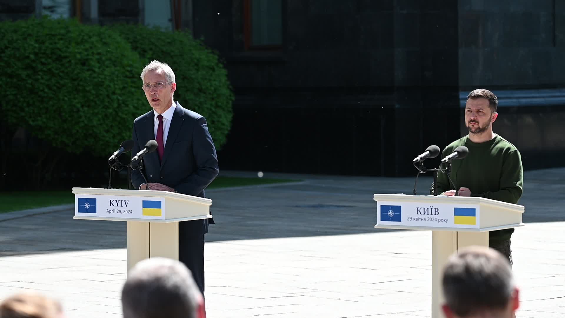 A press conference of NATO Secretary General and President of Ukraine in Kyiv, amid Russia's invasion of Ukraine.