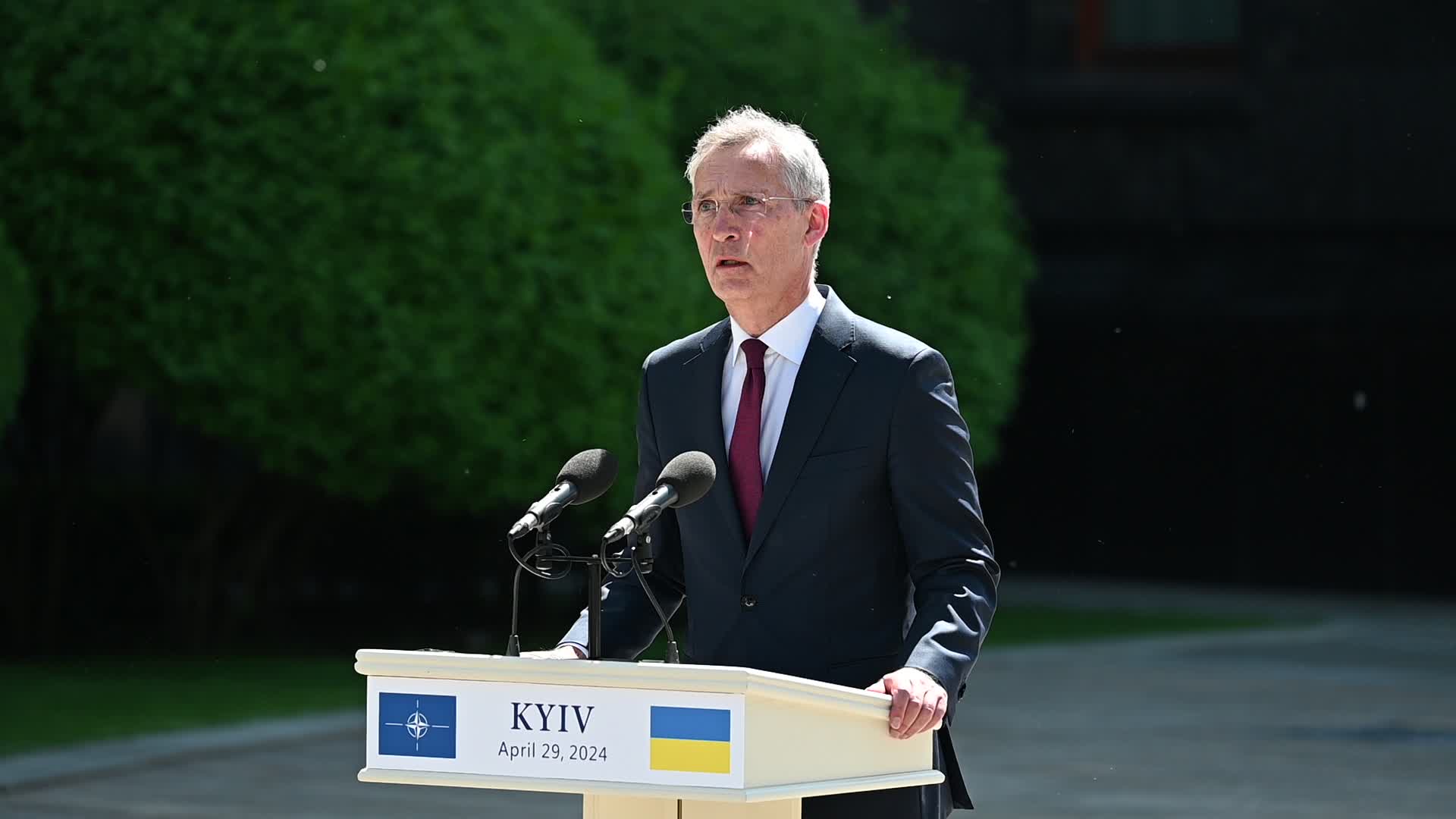 A press conference of NATO Secretary General and President of Ukraine in Kyiv, amid Russia's invasion of Ukraine.