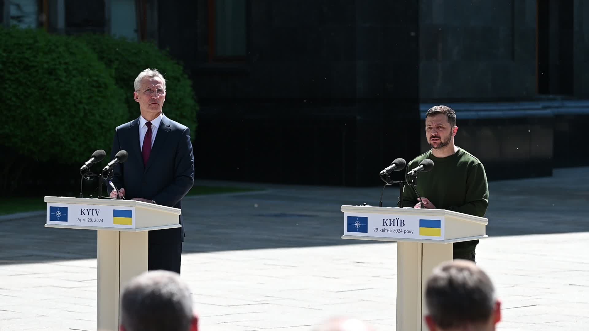 A press conference of NATO Secretary General and President of Ukraine in Kyiv, amid Russia's invasion of Ukraine.