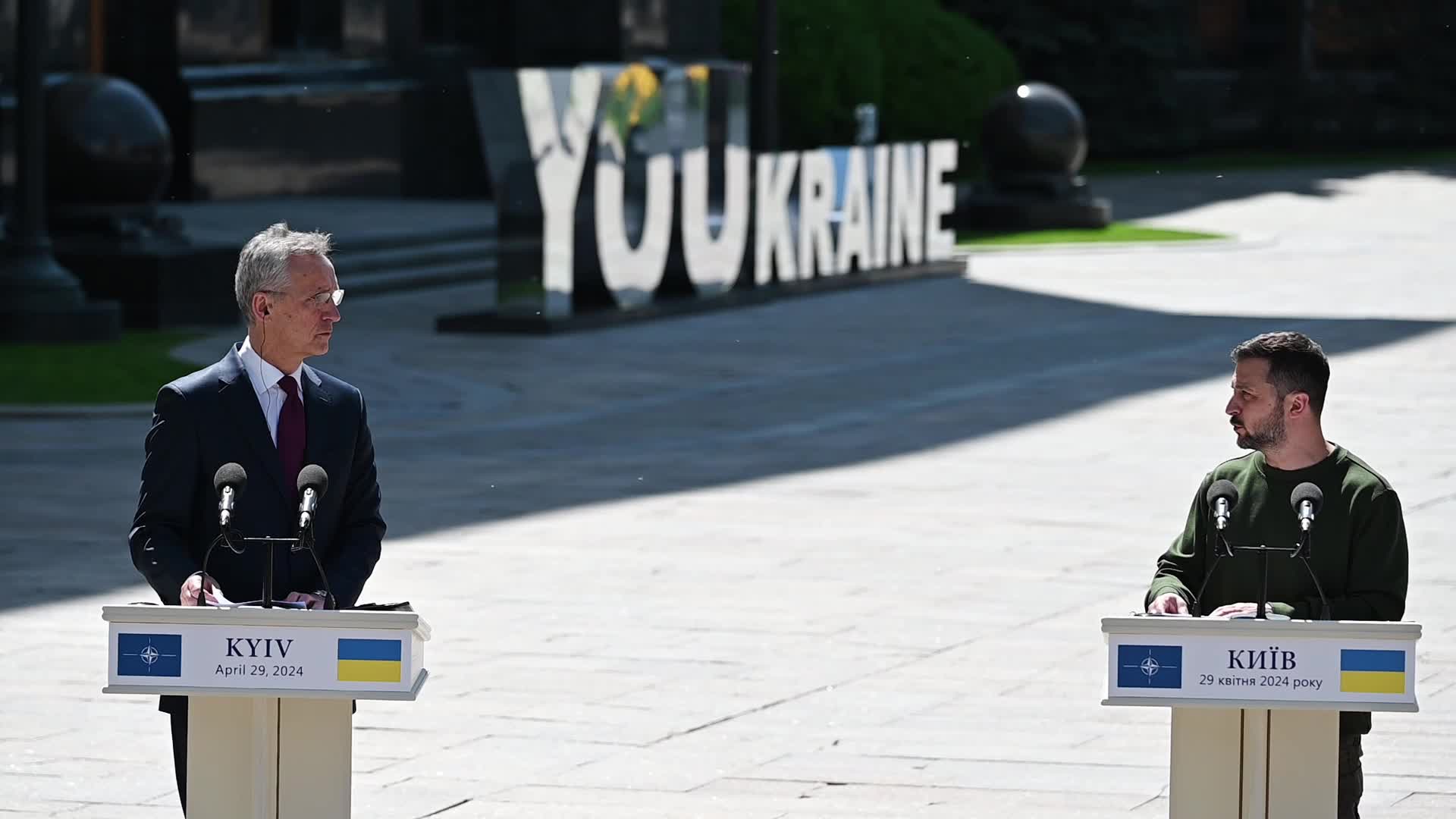 A press conference of NATO Secretary General and President of Ukraine in Kyiv, amid Russia's invasion of Ukraine.