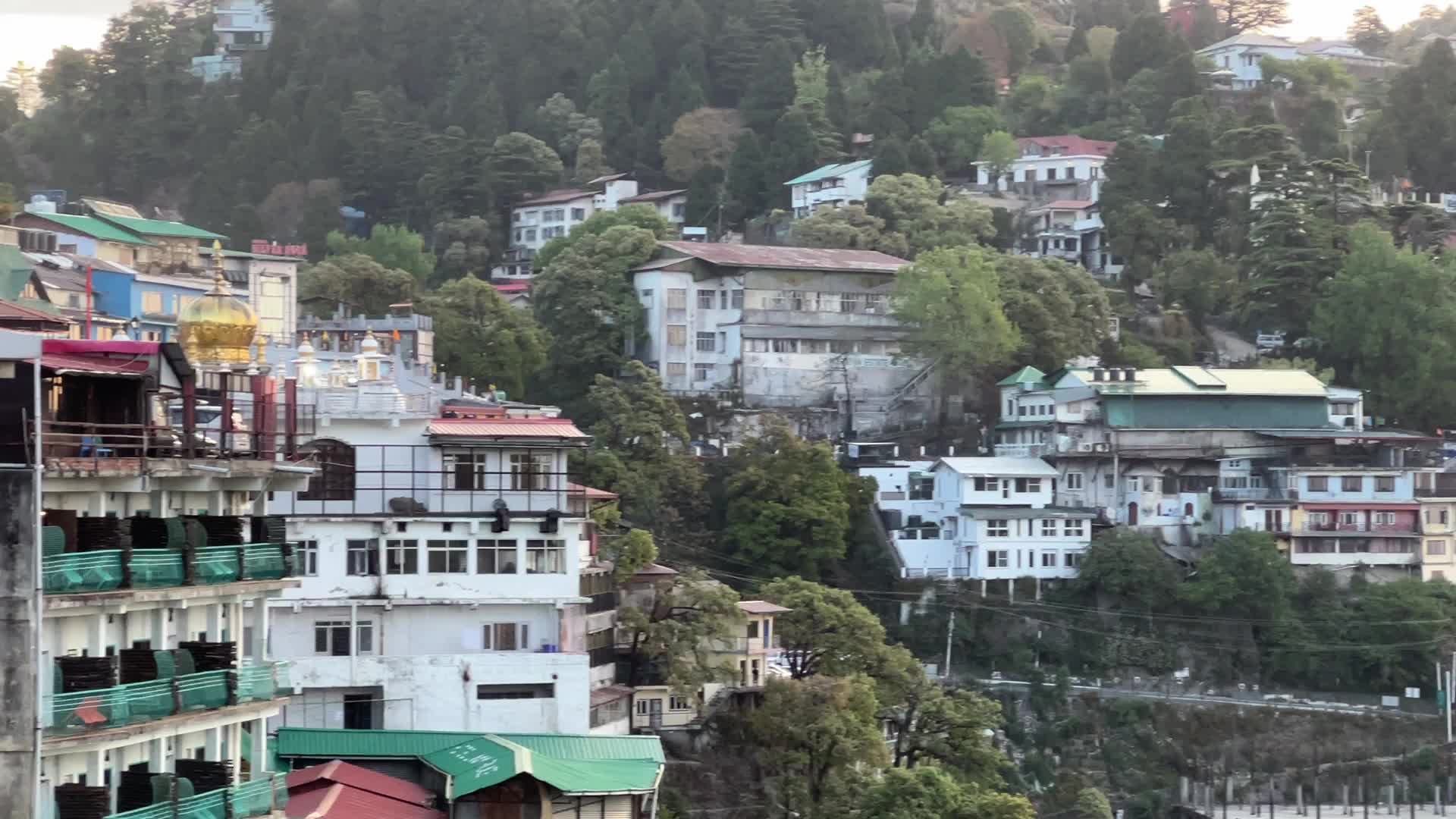 Sunrise over the hill station of Mussoorie