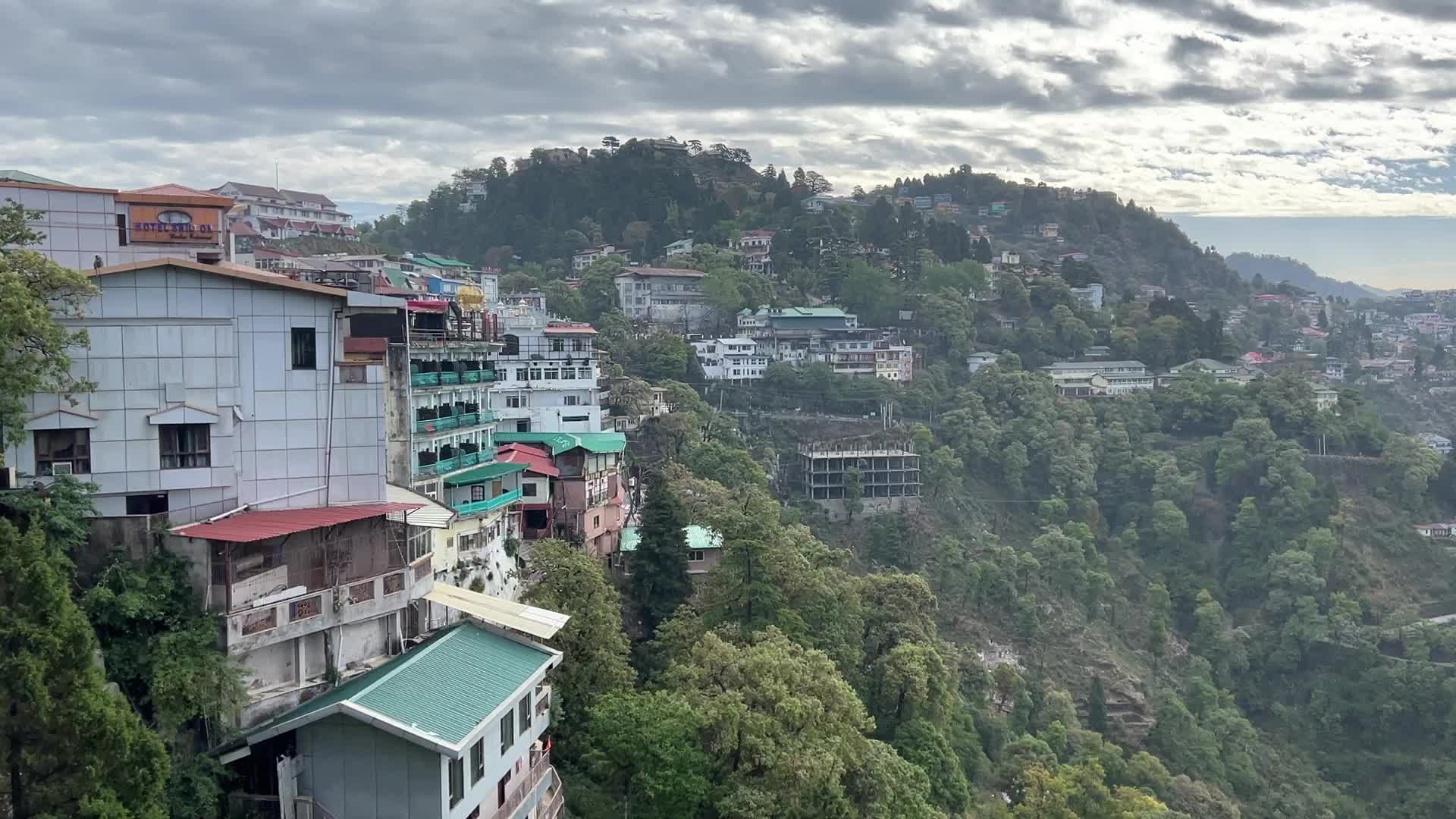 Sunrise over the hill station of Mussoorie
