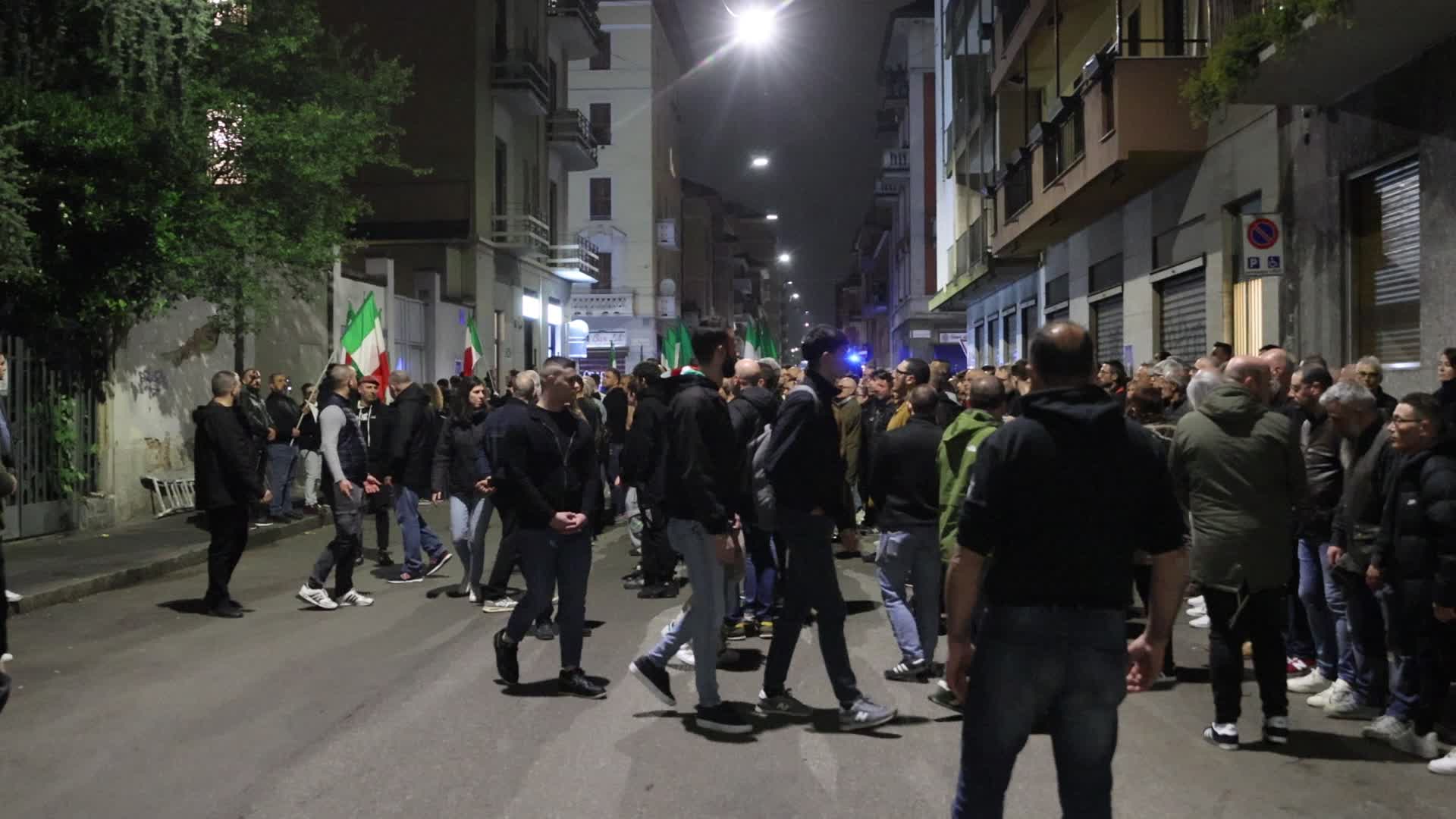 The torchlight procession organized by far-right formations in commemoration of Sergio Ramelli, Carlo Borsani and Enrico Pedenovi in Milan