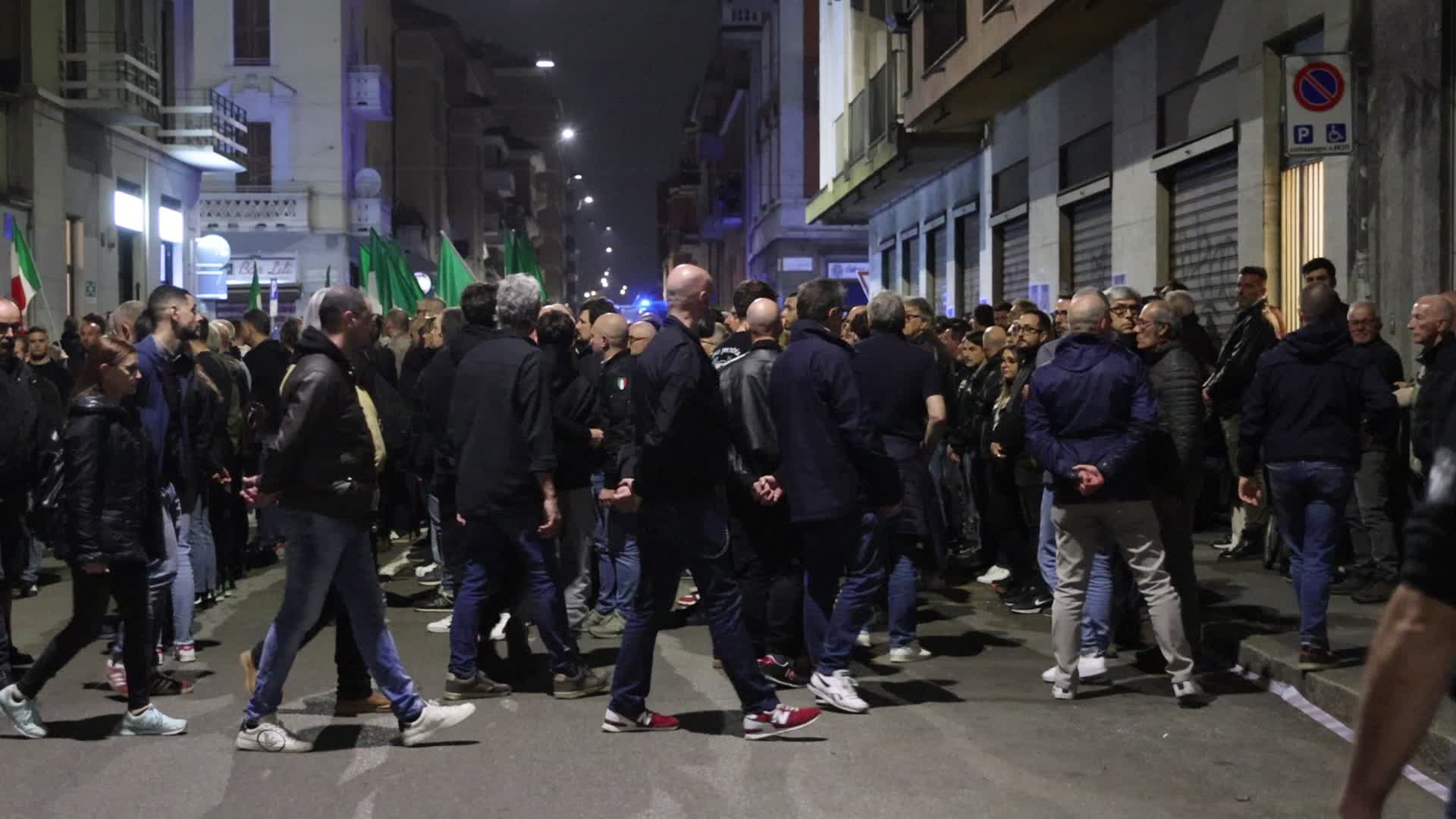 The torchlight procession organized by far-right formations in commemoration of Sergio Ramelli, Carlo Borsani and Enrico Pedenovi in Milan