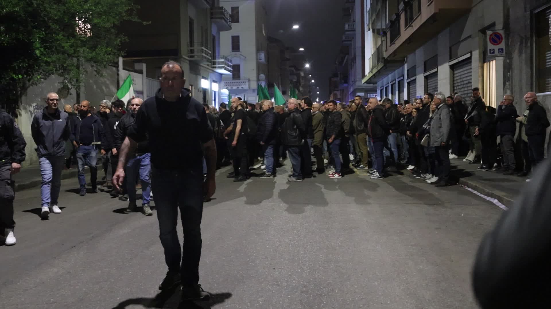 The torchlight procession organized by far-right formations in commemoration of Sergio Ramelli, Carlo Borsani and Enrico Pedenovi in Milan