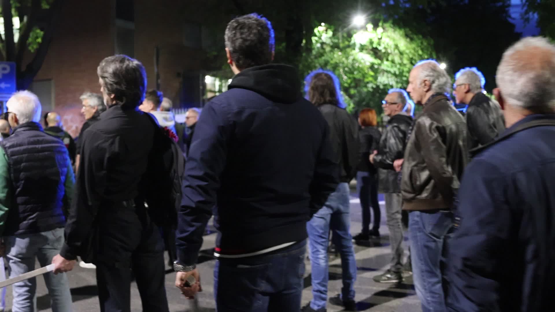 The torchlight procession organized by far-right formations in commemoration of Sergio Ramelli, Carlo Borsani and Enrico Pedenovi in Milan