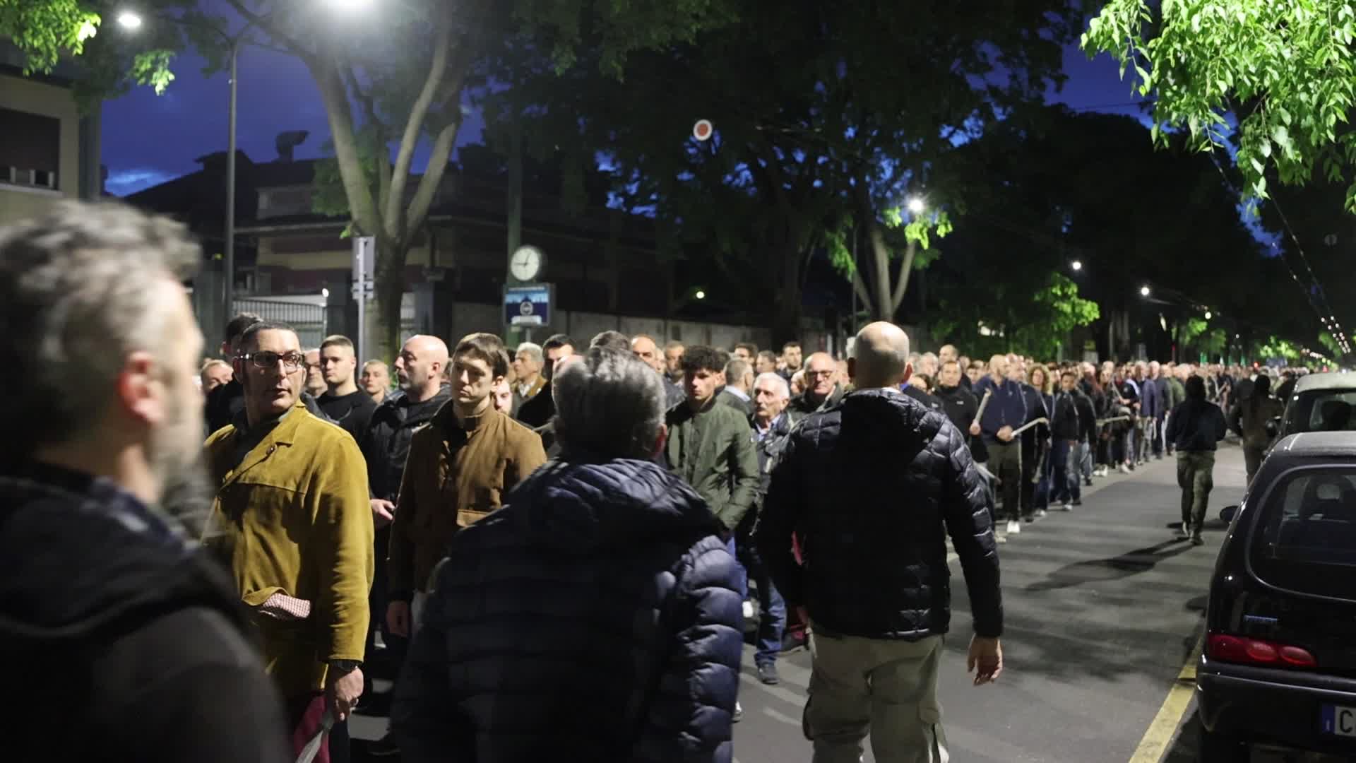 The torchlight procession organized by far-right formations in commemoration of Sergio Ramelli, Carlo Borsani and Enrico Pedenovi in Milan