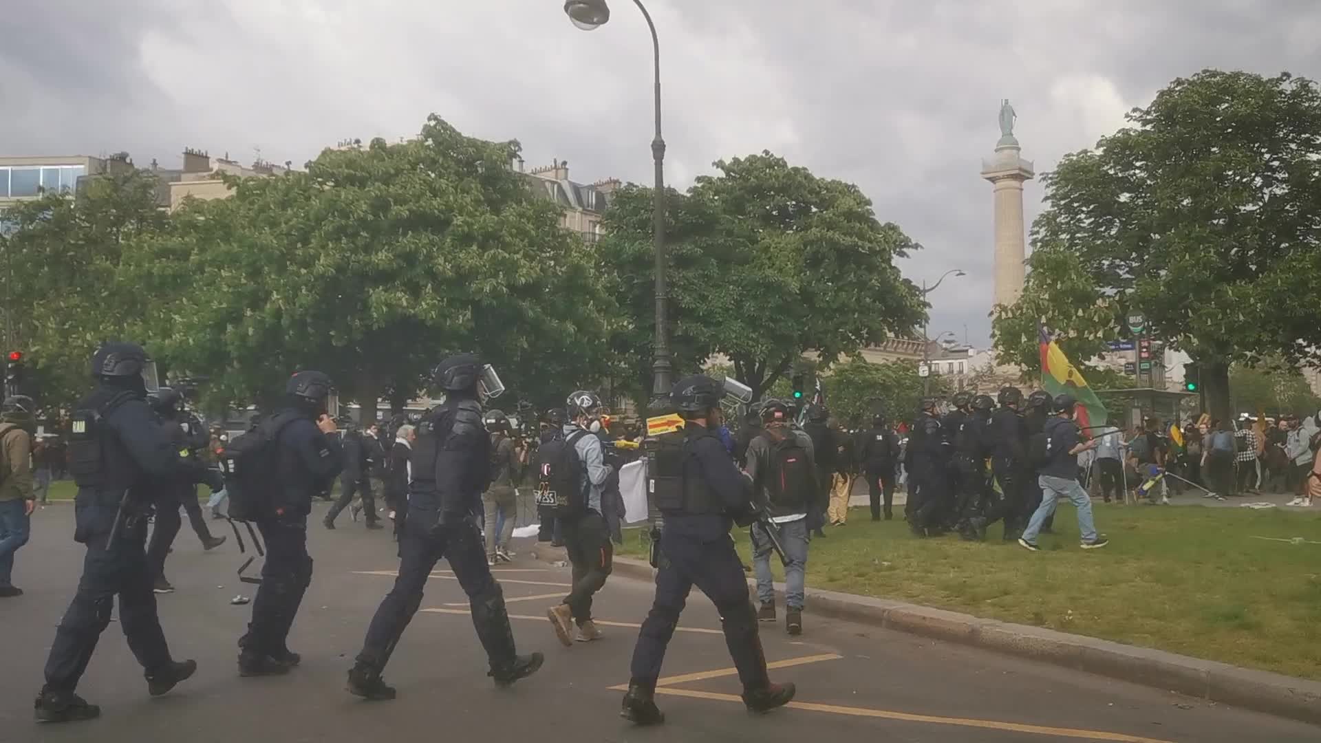 May Day Demonstration Amid Clashes With Riot Police In Paris, France