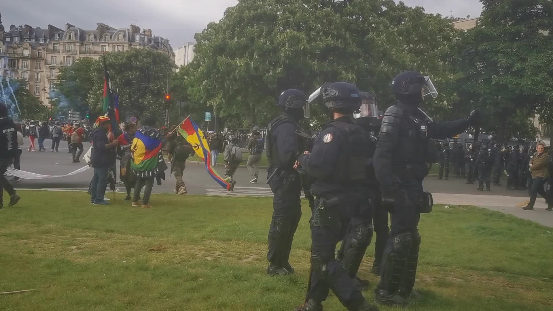 May Day Demonstration Amid Clashes With Riot Police In Paris, France