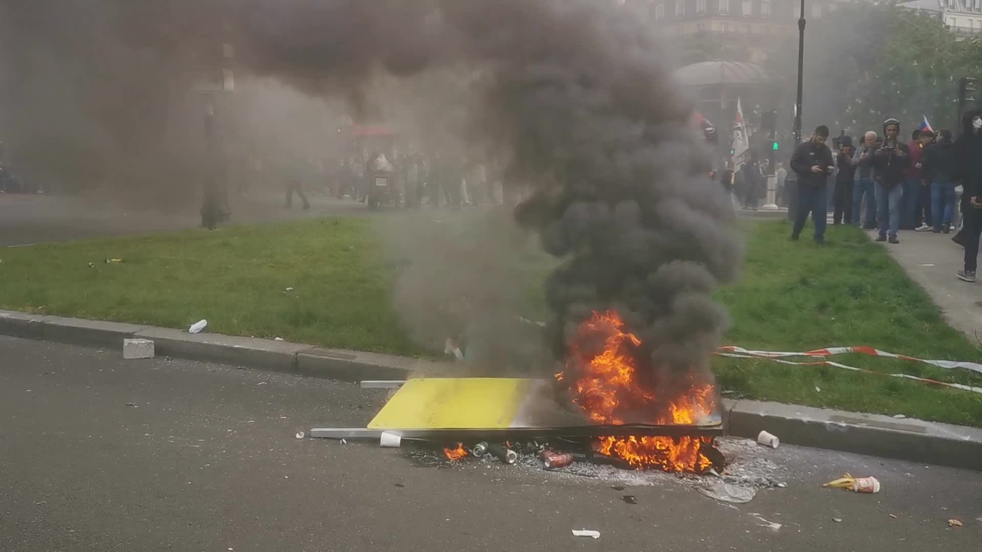 May Day Demonstration Amid Clashes With Riot Police In Paris, France