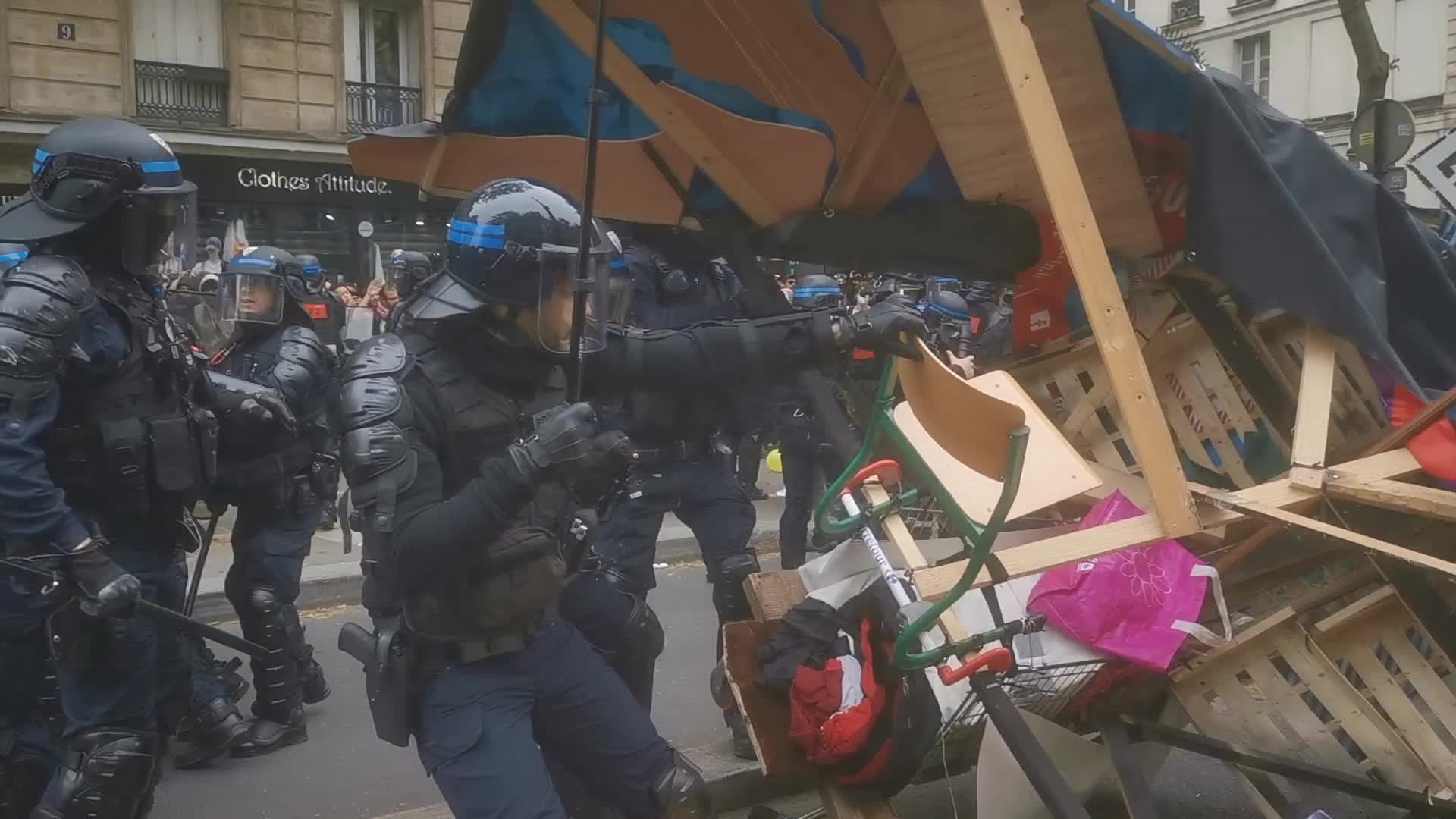May Day Demonstration Amid Clashes With Riot Police In Paris, France