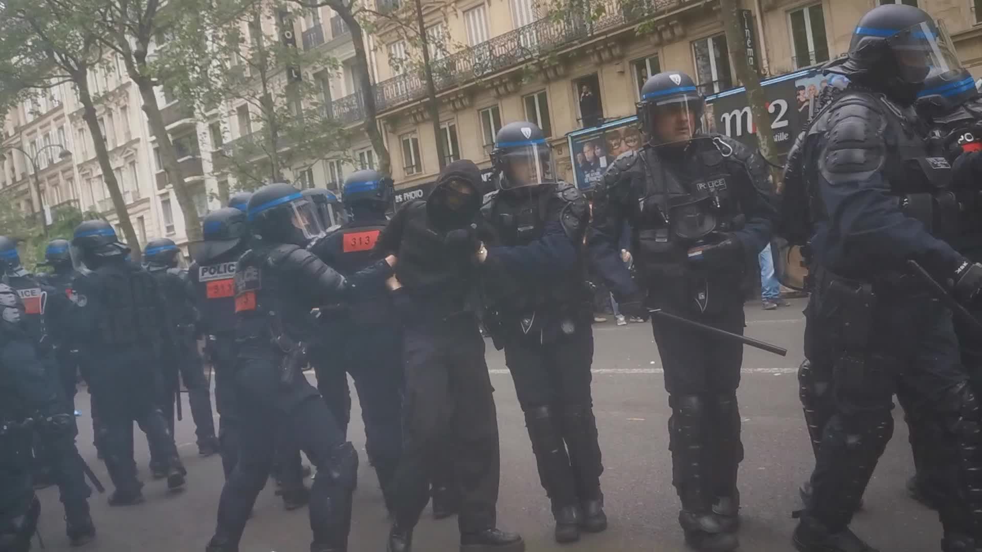 May Day Demonstration Amid Clashes With Riot Police In Paris, France