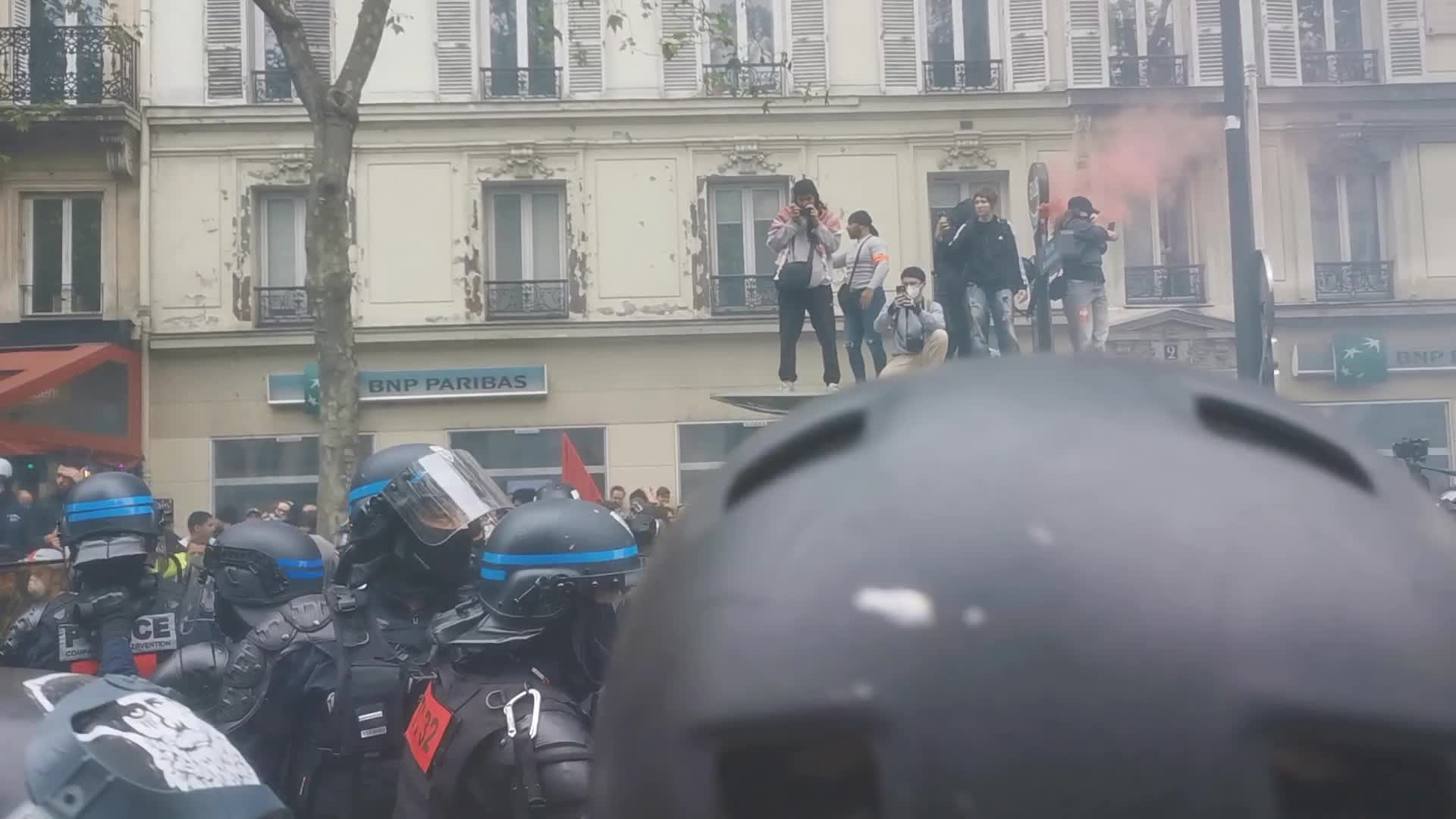 May Day Demonstration Amid Clashes With Riot Police In Paris, France