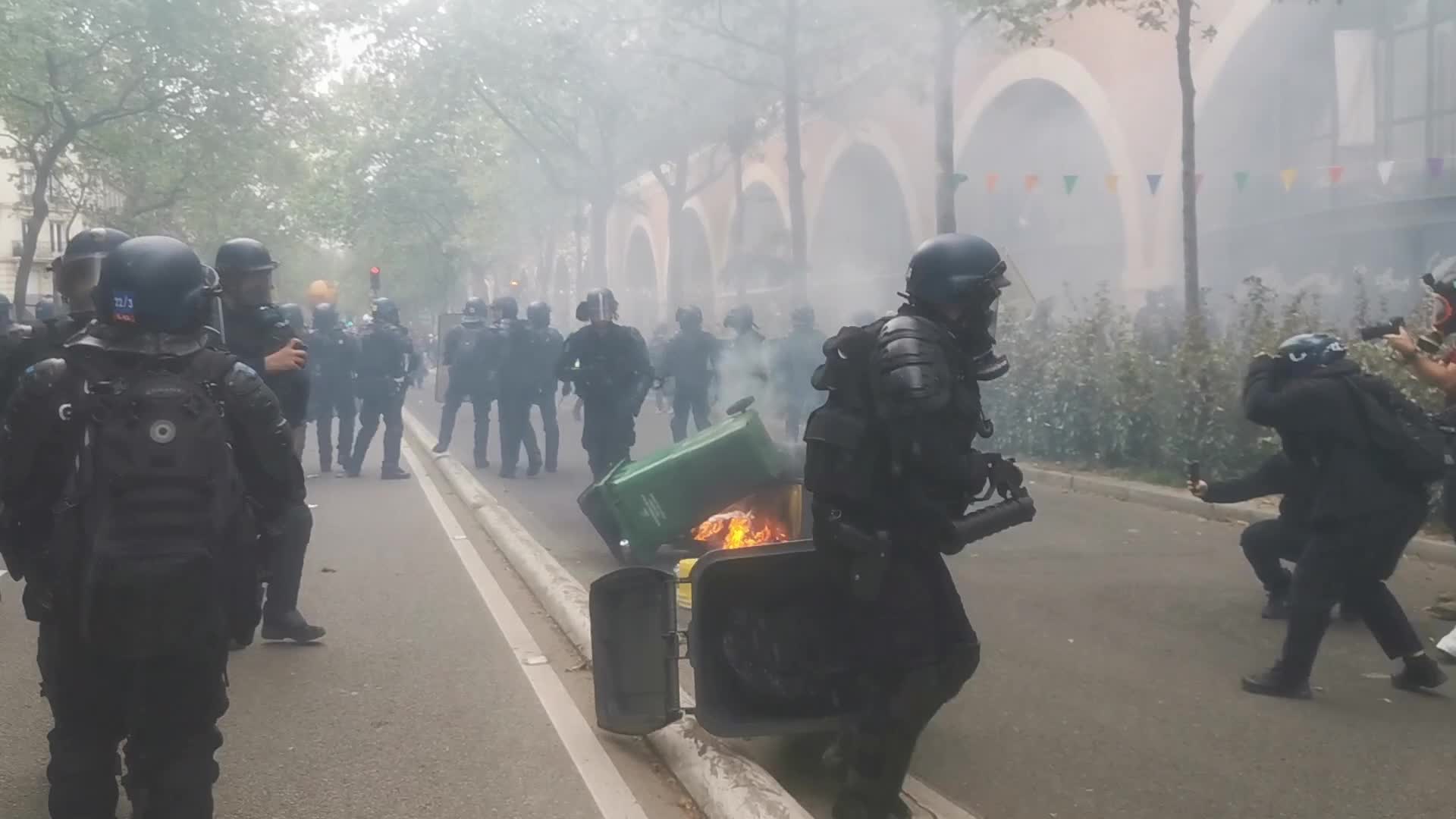 May Day Demonstration Amid Clashes With Riot Police In Paris, France