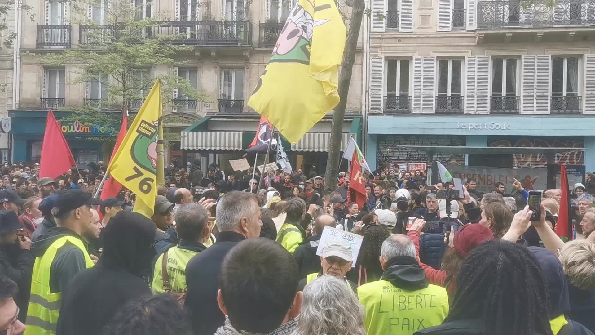 May Day Demonstration Amid Clashes With Riot Police In Paris, France
