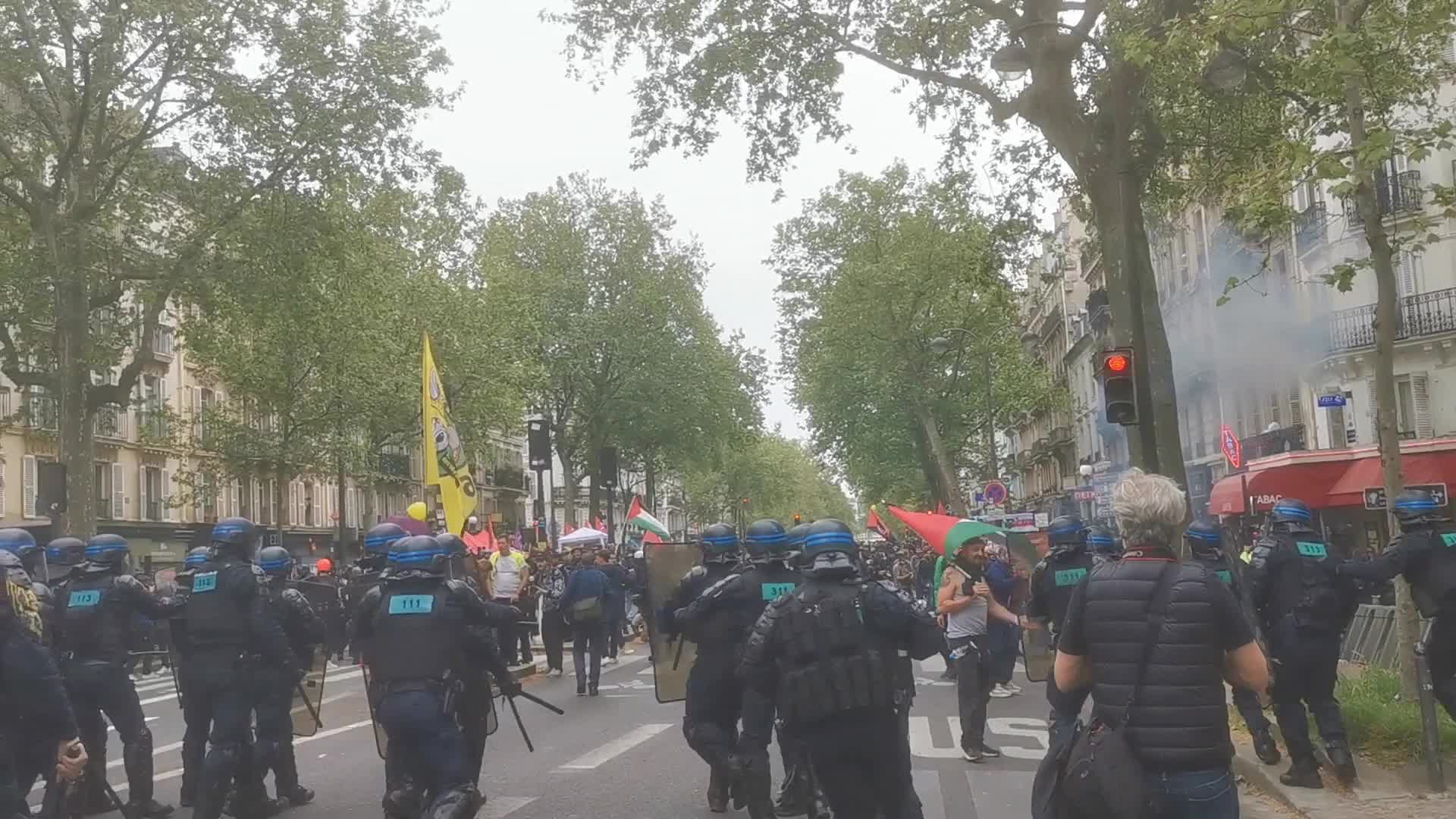 May Day Demonstration Amid Clashes With Riot Police In Paris, France